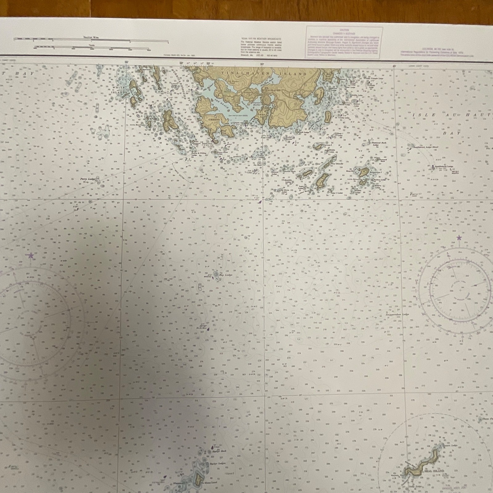 1983 NOAA Chart 13303 Maine Approaches to Penobscot Bay 36in x 48in - Image 5