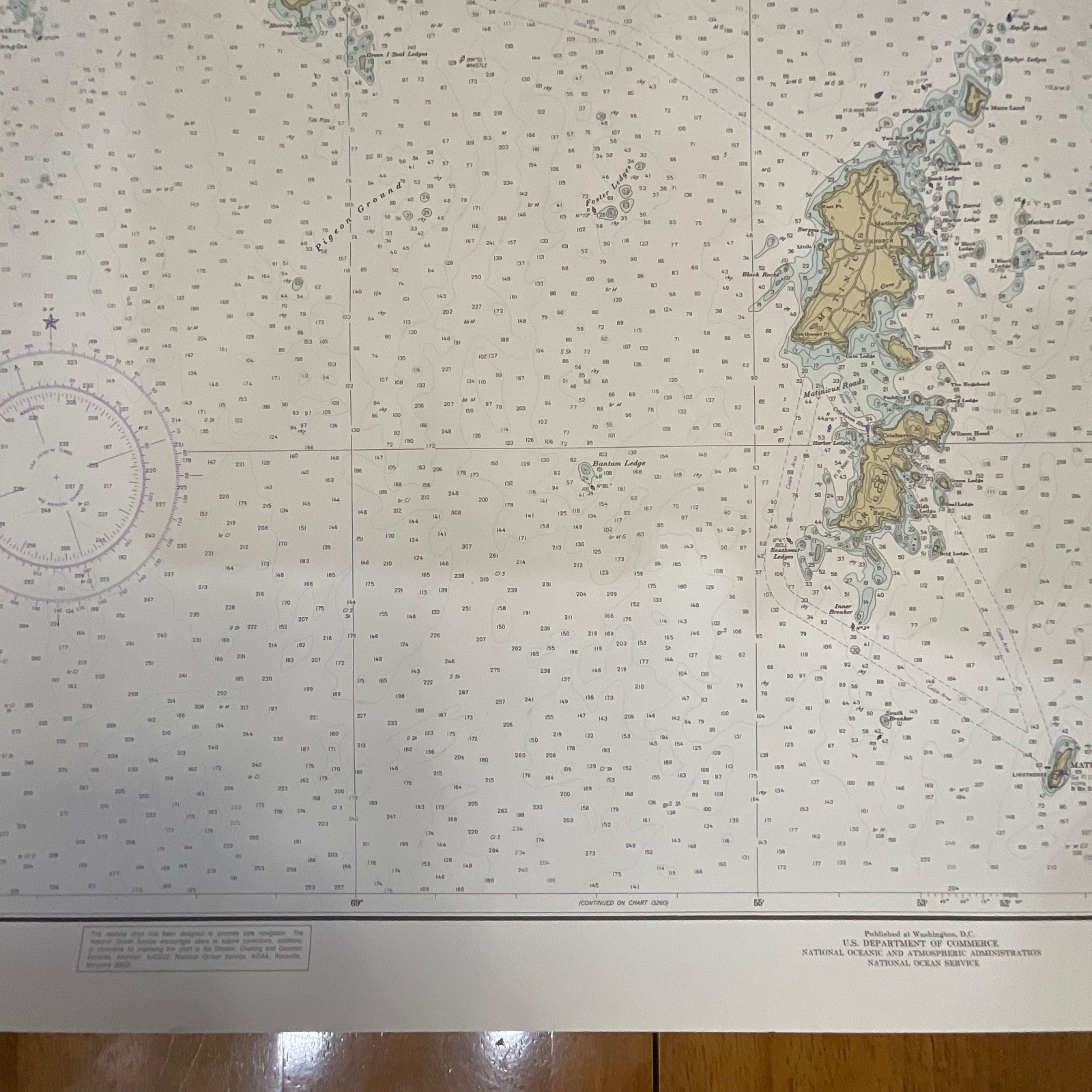 1983 NOAA Chart 13303 Maine Approaches to Penobscot Bay 36in x 48in - Image 8
