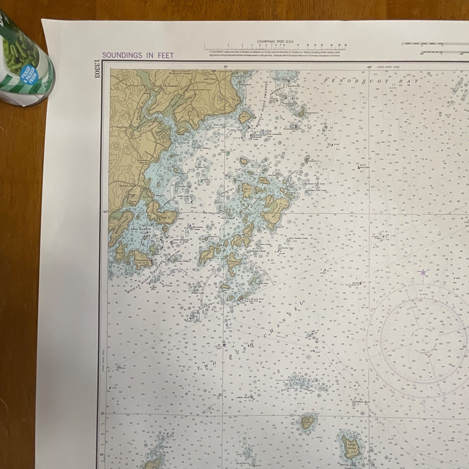 1983 NOAA Chart 13303 Maine Approaches to Penobscot Bay 36in x 48in - Image 11