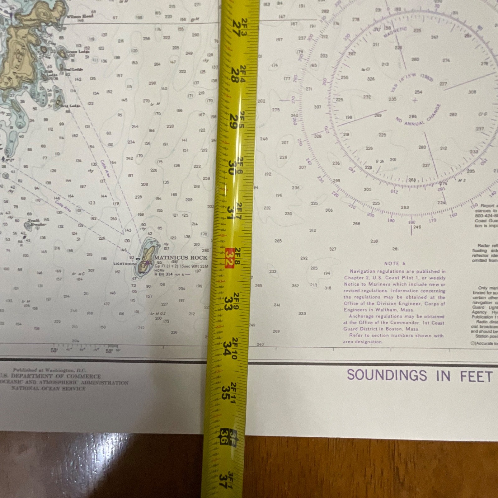 1983 NOAA Chart 13303 Maine Approaches to Penobscot Bay 36in x 48in - Image 16