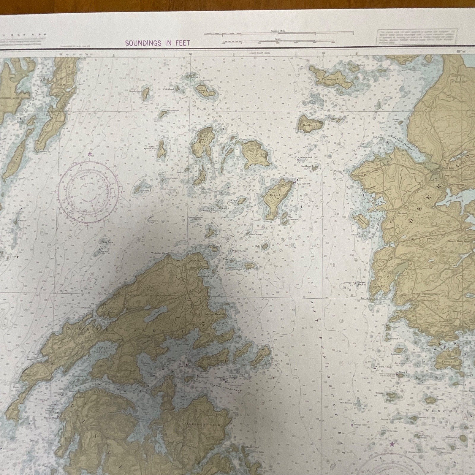 Vintage 1984 NOAA Penobscot Bay Nautical Chart 36in x 48in Maine Map - Image 5