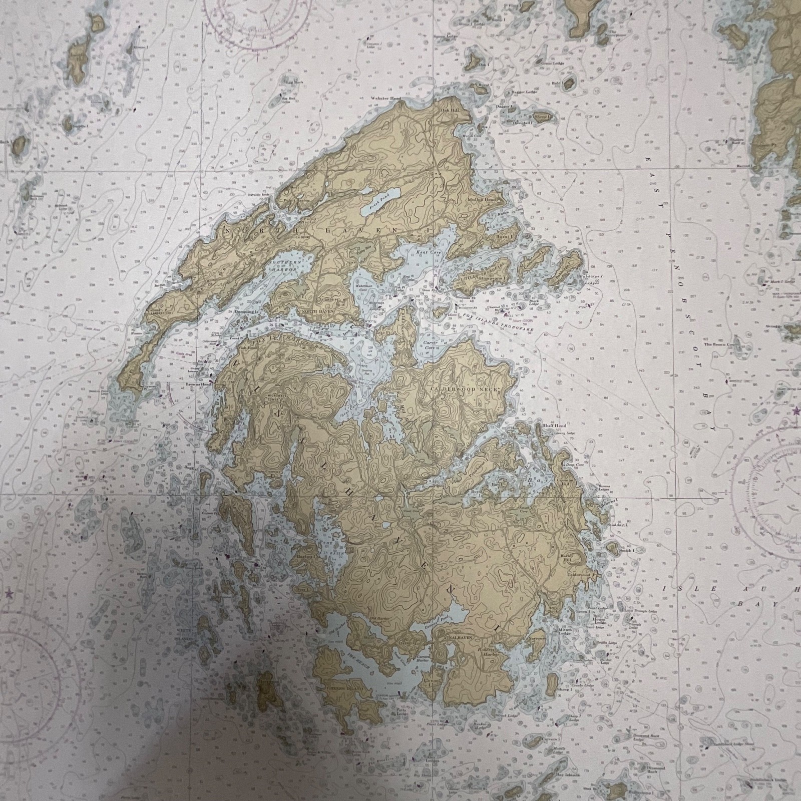 Vintage 1984 NOAA Penobscot Bay Nautical Chart 36in x 48in Maine Map - Image 8