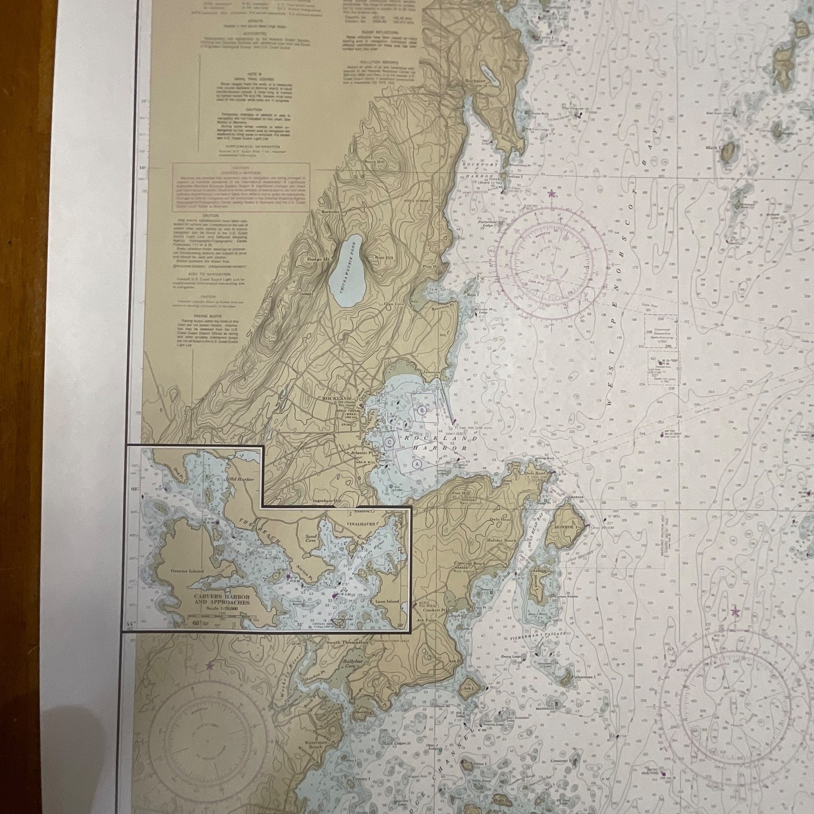 Vintage 1984 NOAA Penobscot Bay Nautical Chart 36in x 48in Maine Map - Image 10
