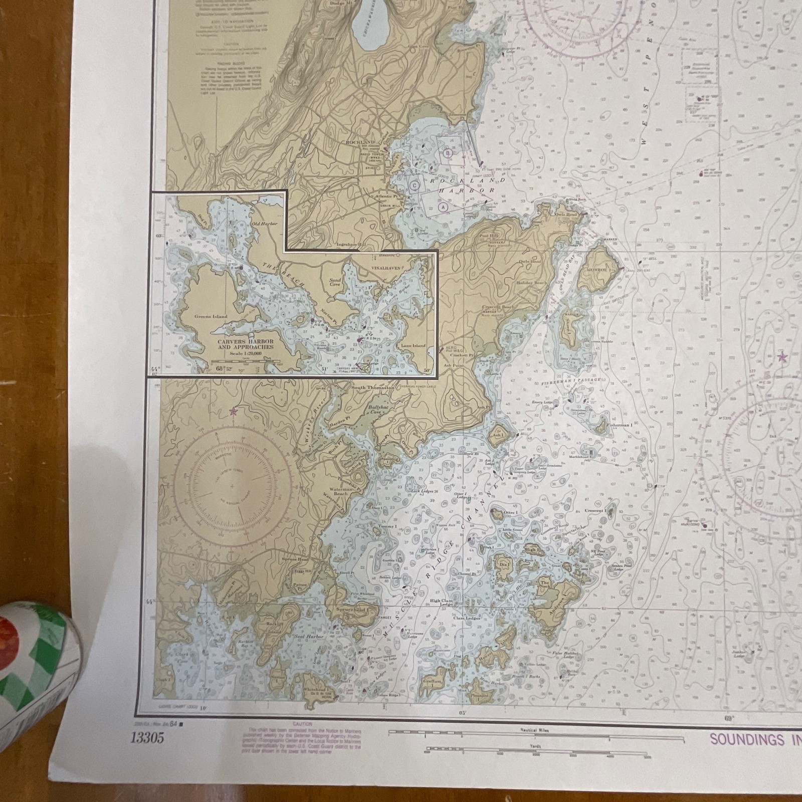 Vintage 1984 NOAA Penobscot Bay Nautical Chart 36in x 48in Maine Map - Image 11