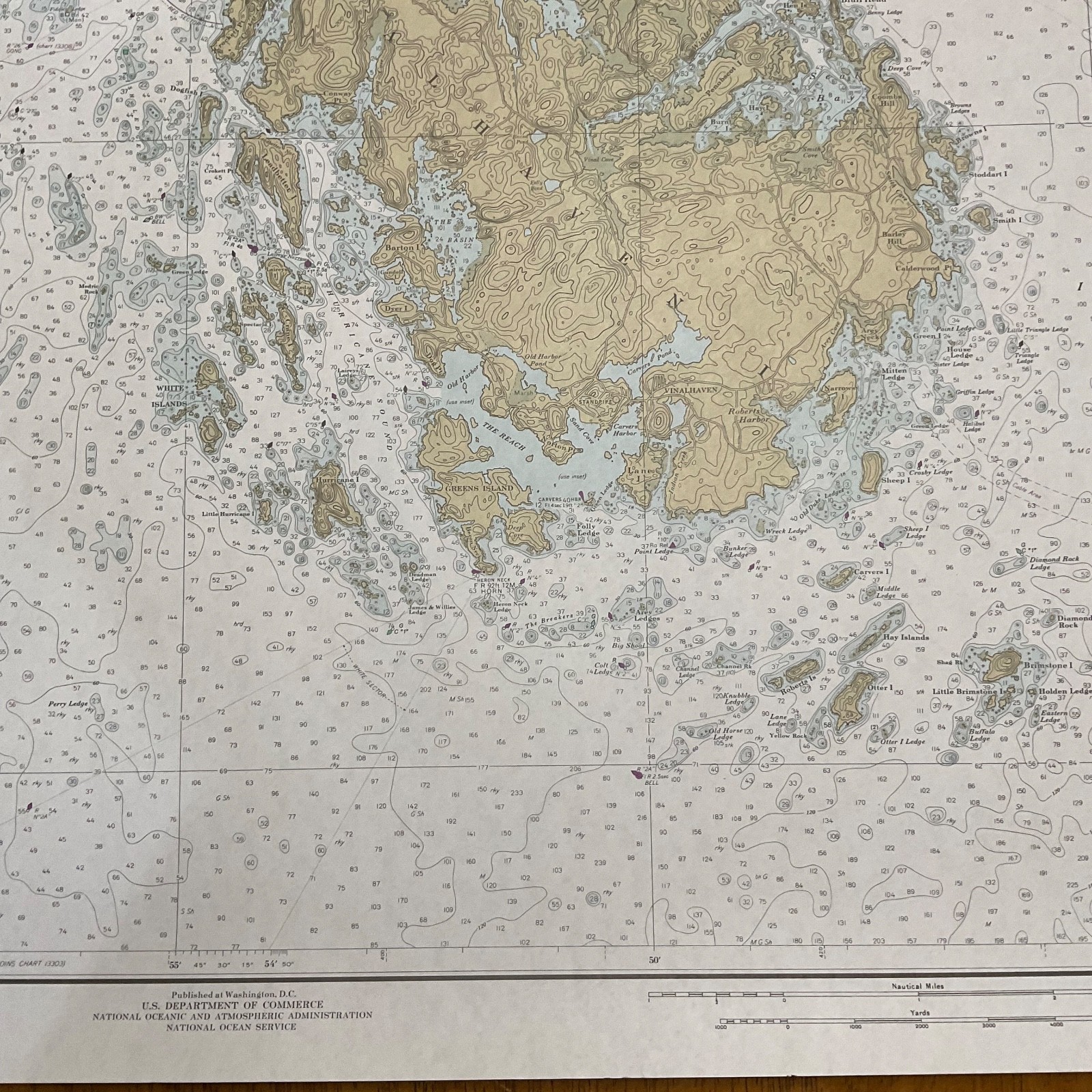 Vintage 1984 NOAA Penobscot Bay Nautical Chart 36in x 48in Maine Map - Image 14