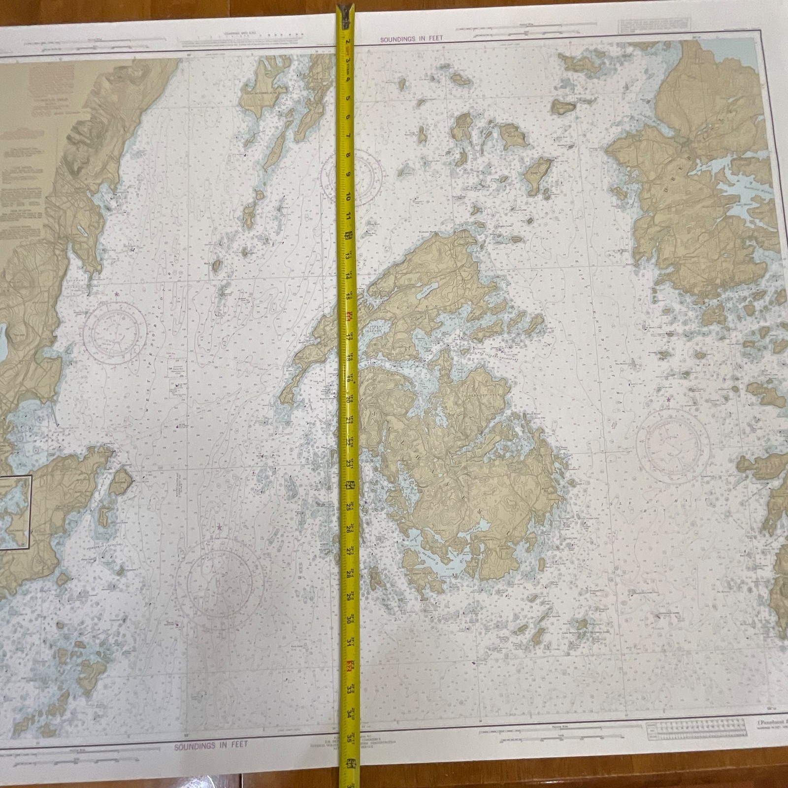 Vintage 1984 NOAA Penobscot Bay Nautical Chart 36in x 48in Maine Map - Image 18