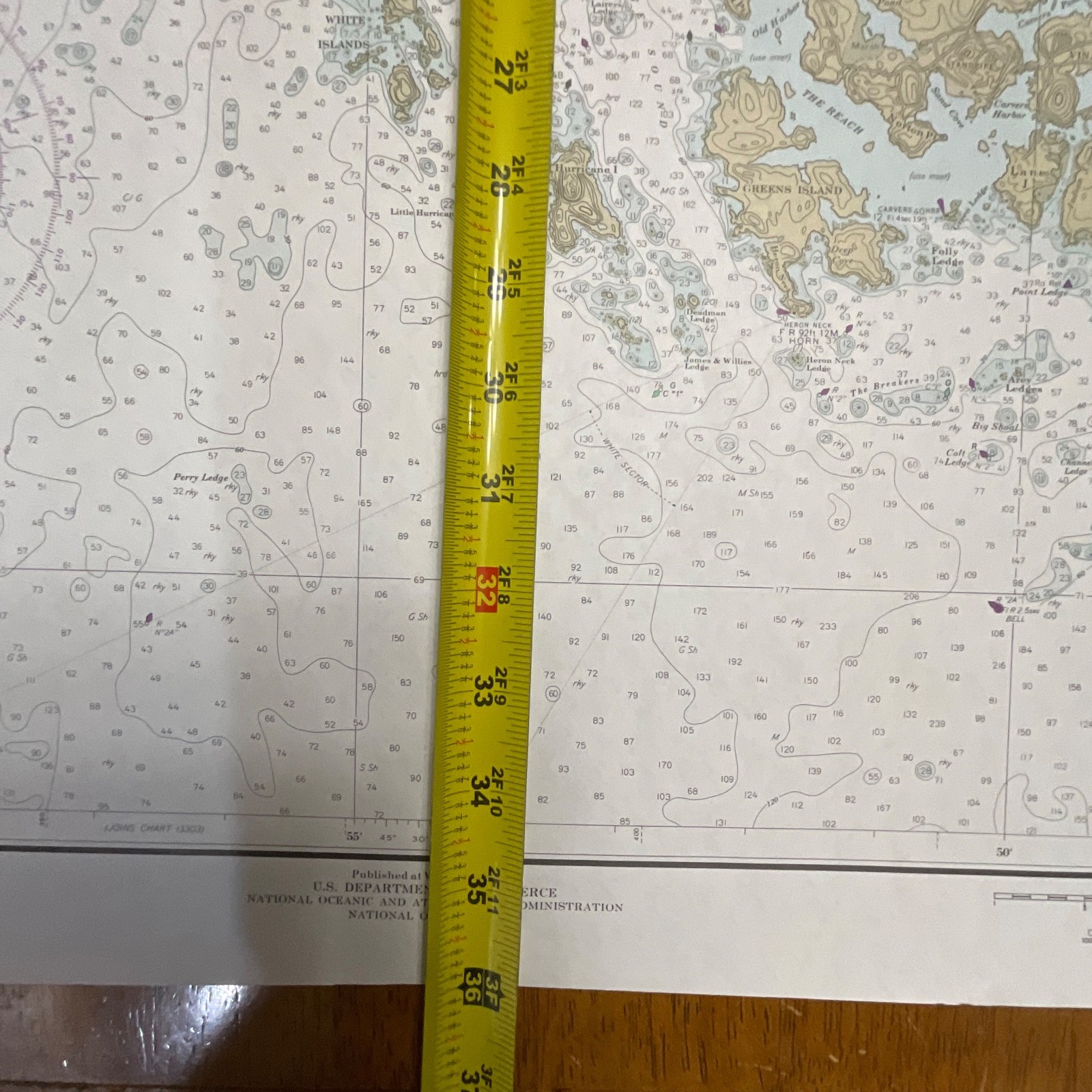 Vintage 1984 NOAA Penobscot Bay Nautical Chart 36in x 48in Maine Map - Image 19
