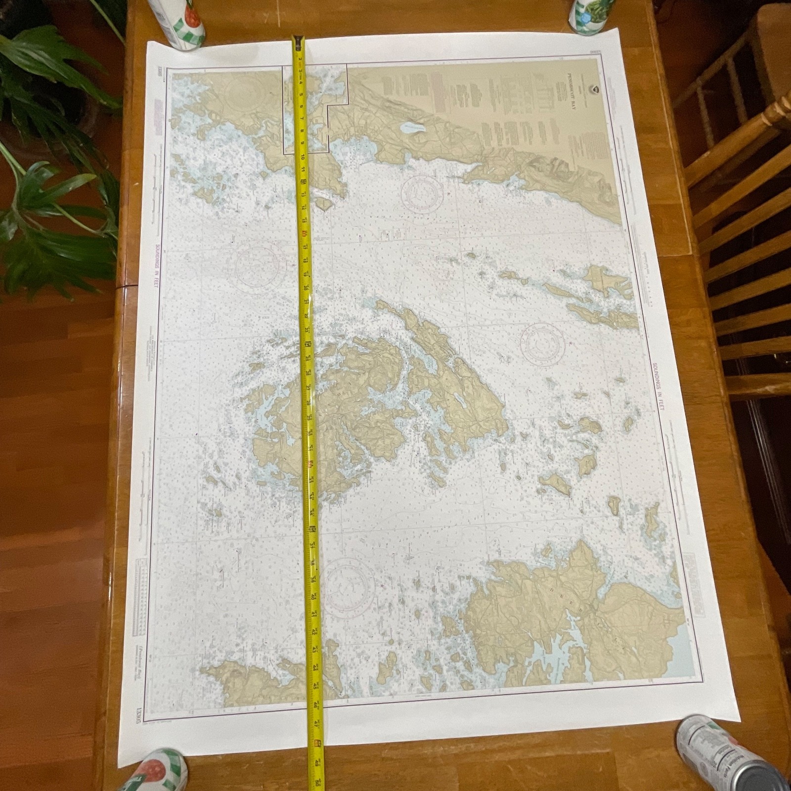 Vintage 1984 NOAA Penobscot Bay Nautical Chart 36in x 48in Maine Map - Image 20