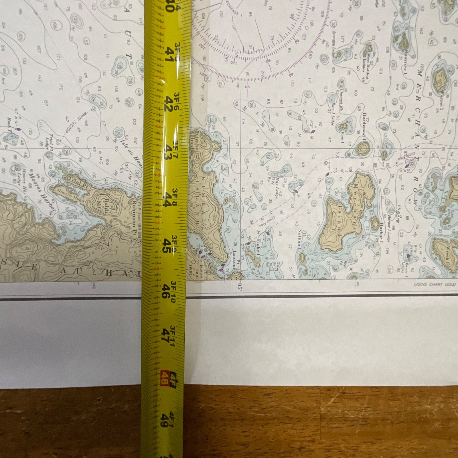 Vintage 1984 NOAA Penobscot Bay Nautical Chart 36in x 48in Maine Map - Image 21