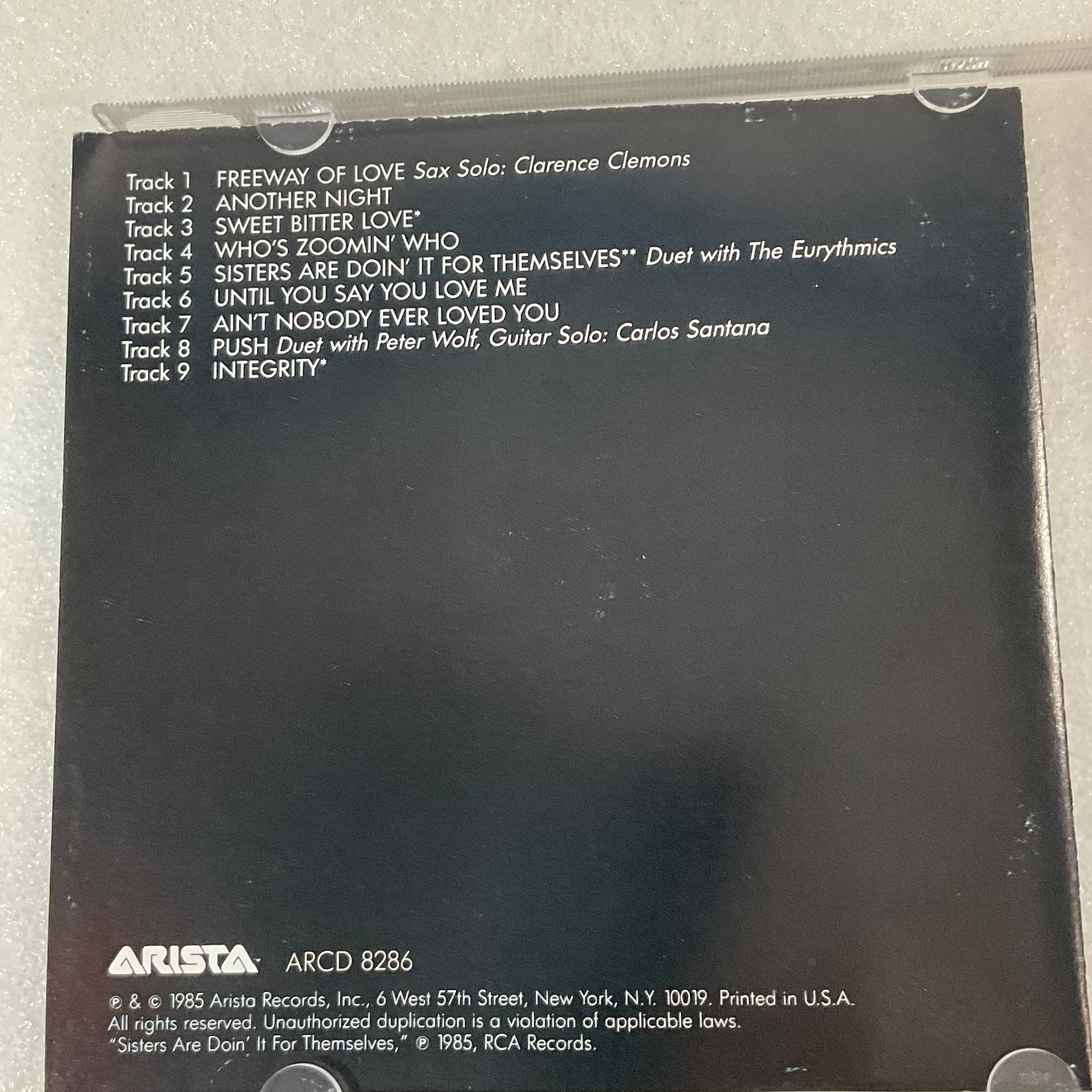 Aretha Franklin Who’s Zoomin’ Who CD 1985 Arista ARCD 8286 Soul R&B - Image 14