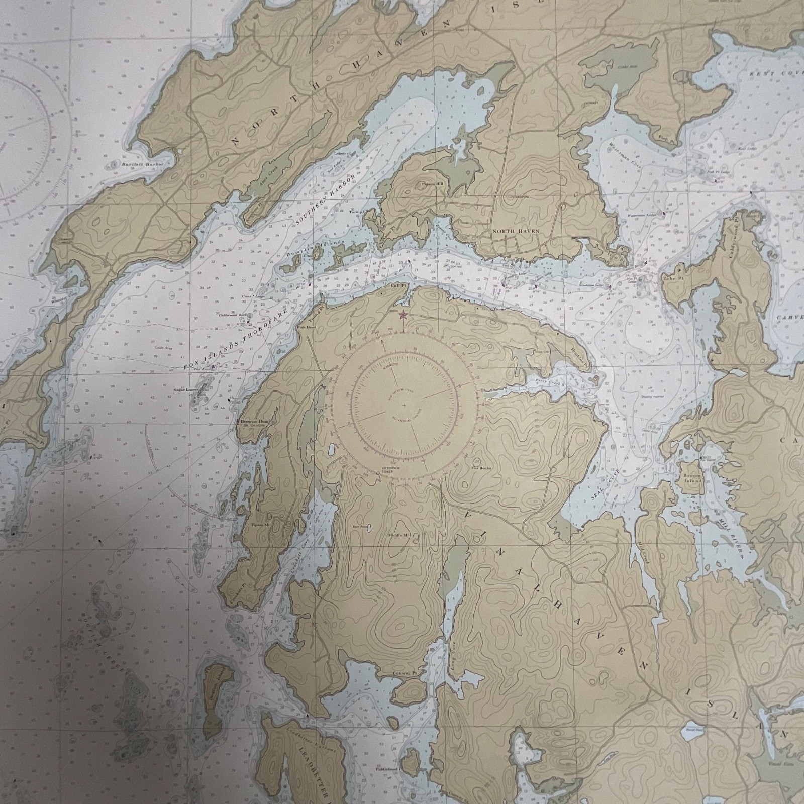 1982 Maine Fox Islands Thorofare NOAA Chart 35in x 48in Nautical Map - Image 9