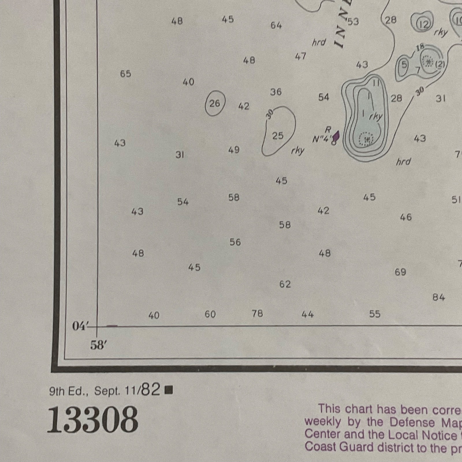1982 Maine Fox Islands Thorofare NOAA Chart 35in x 48in Nautical Map - Image 12