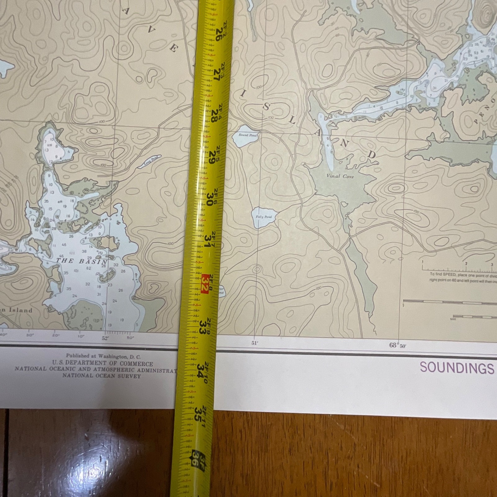 1982 Maine Fox Islands Thorofare NOAA Chart 35in x 48in Nautical Map - Image 17