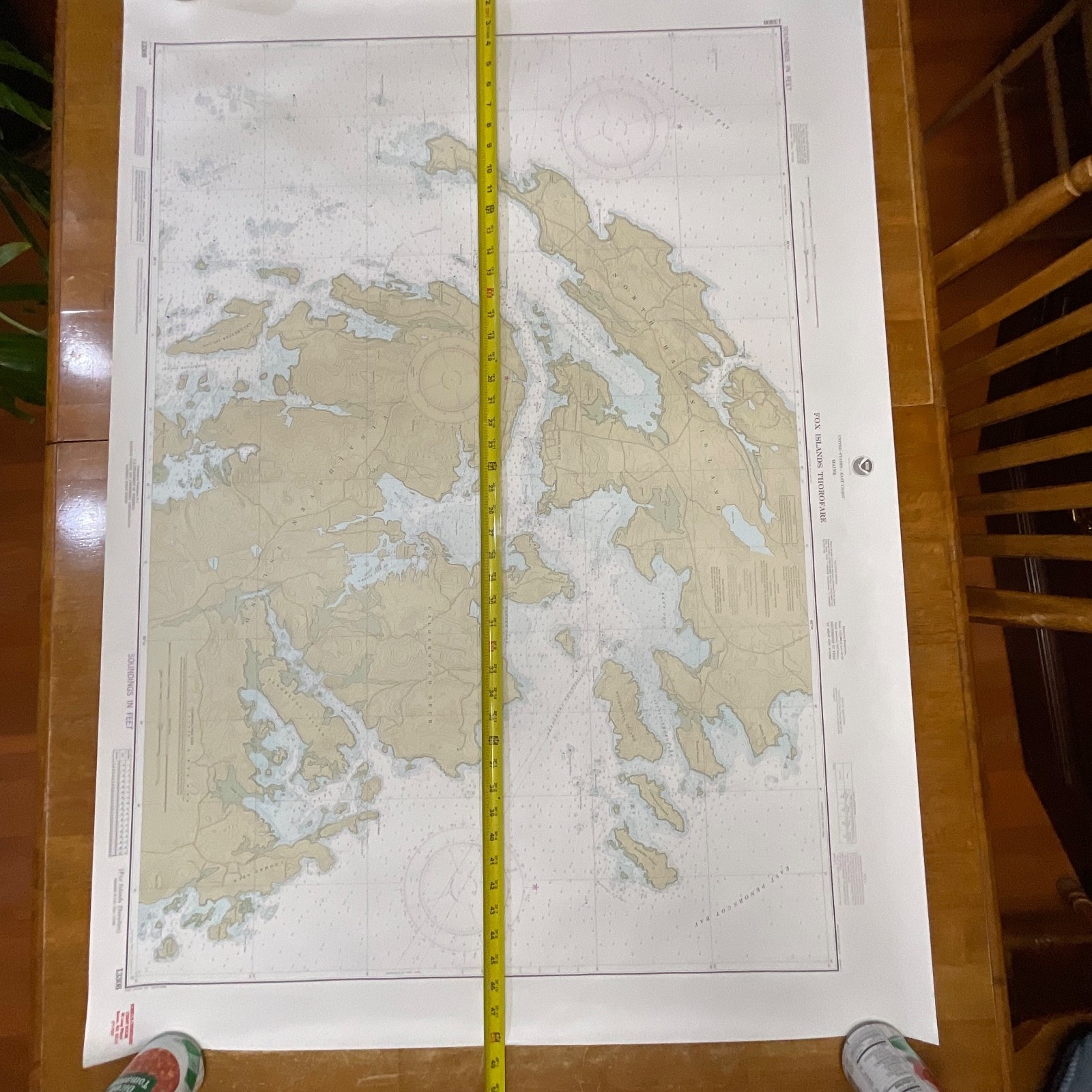 1982 Maine Fox Islands Thorofare NOAA Chart 35in x 48in Nautical Map - Image 18
