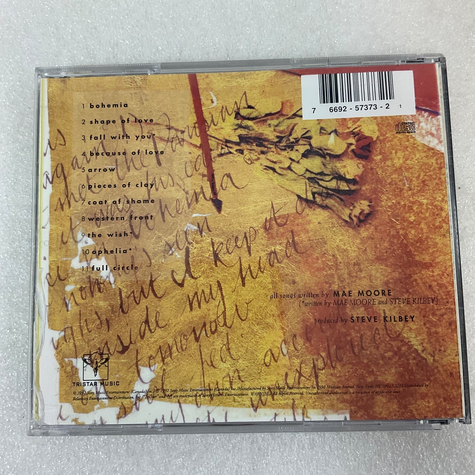 Mae Moore Bohemia CD 1992 TriStar Music Alternative Folk Rock Album - Image 2