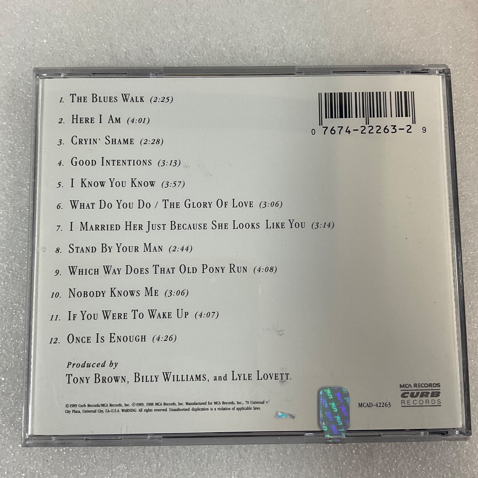 Lyle Lovett And His Large Band CD MCA Curb Records MCAD-42263 - Image 2