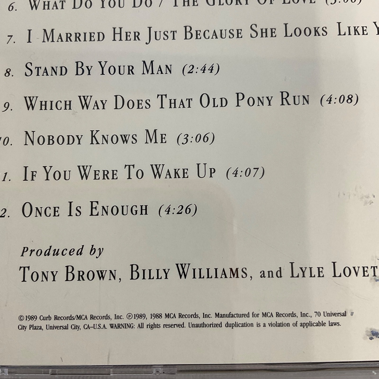 Lyle Lovett And His Large Band CD MCA Curb Records MCAD-42263 - Image 5