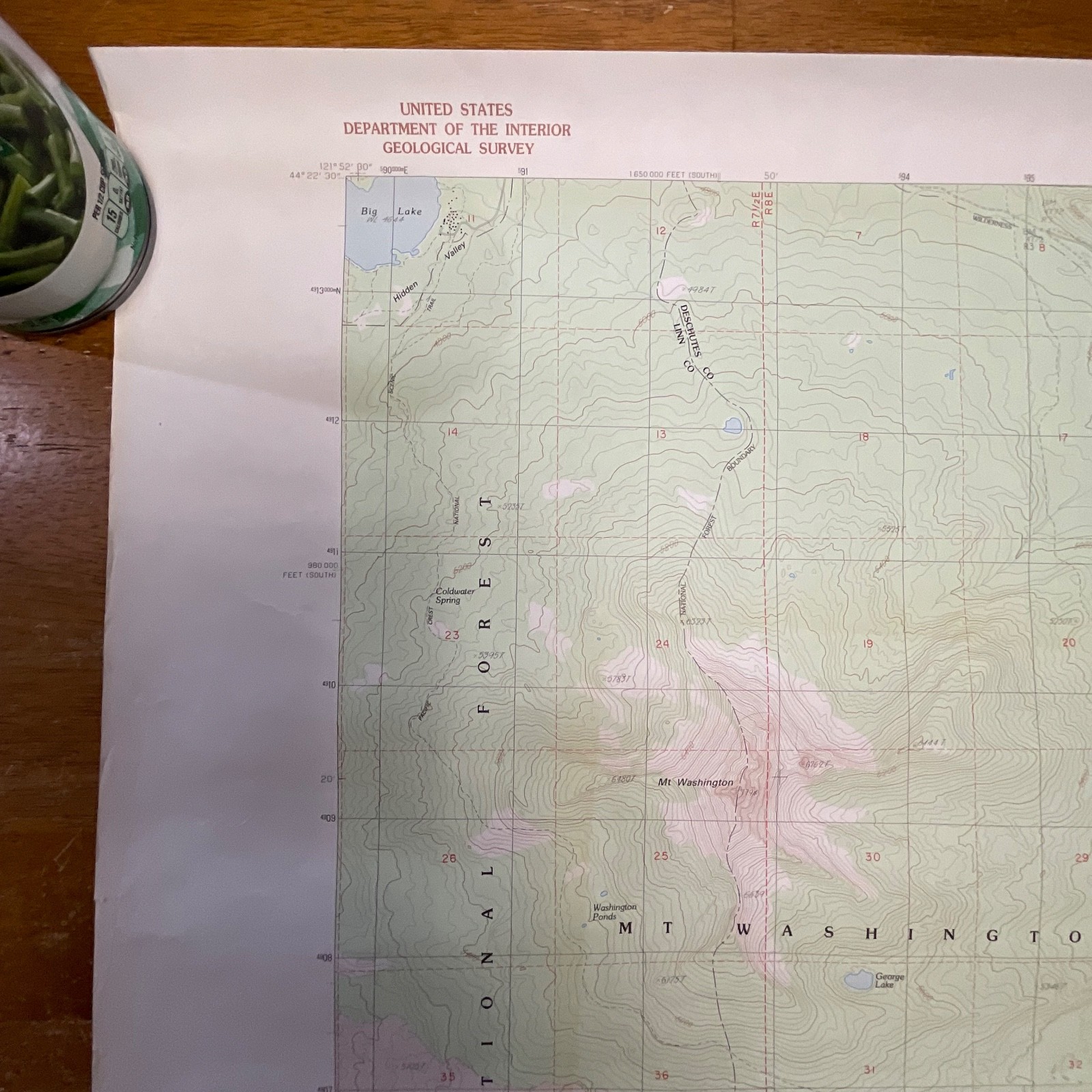 1988 Mt Washington Oregon Topographic Map 27in x 22in USGS Provisional - Image 4