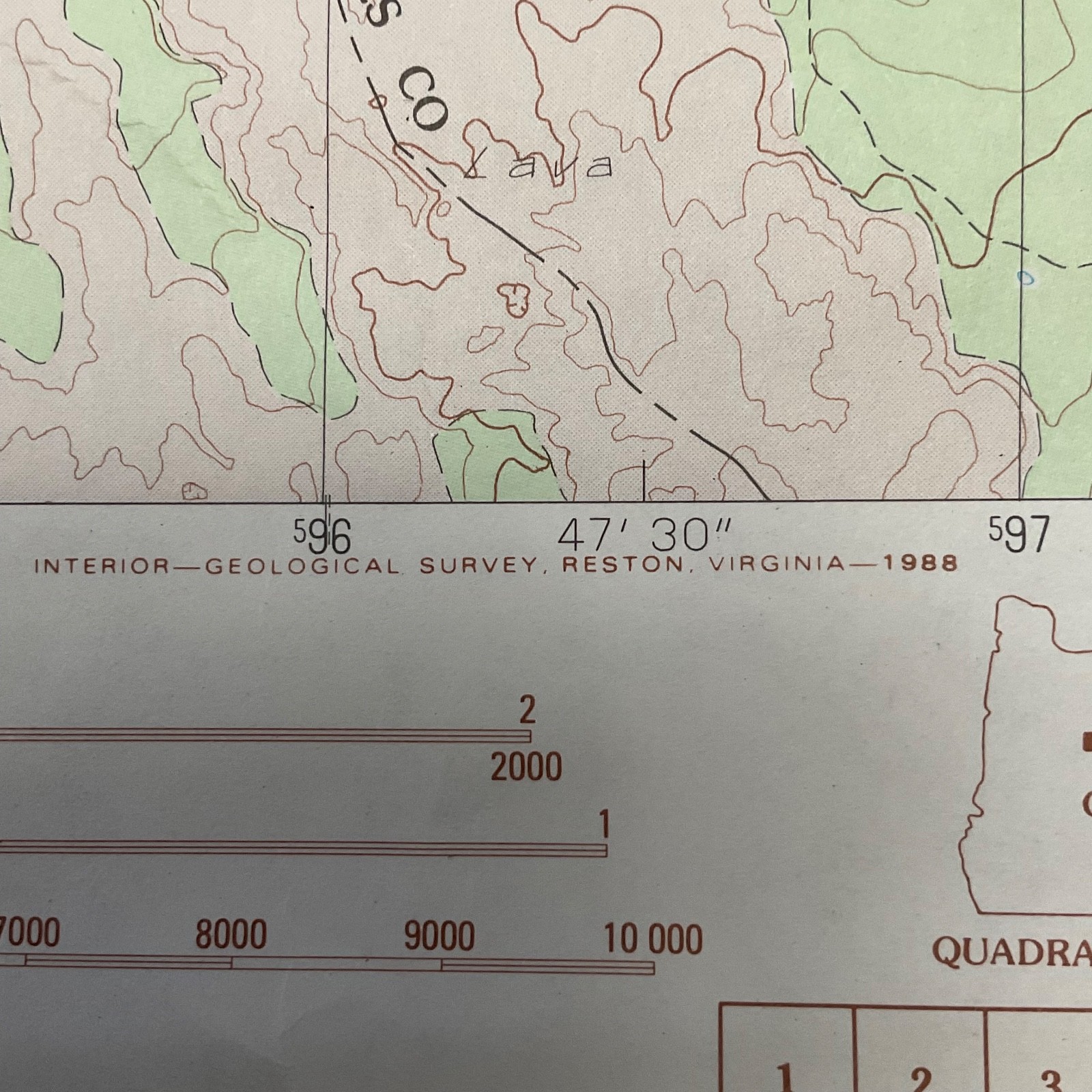 1988 Mt Washington Oregon Topographic Map 27in x 22in USGS Provisional - Image 2