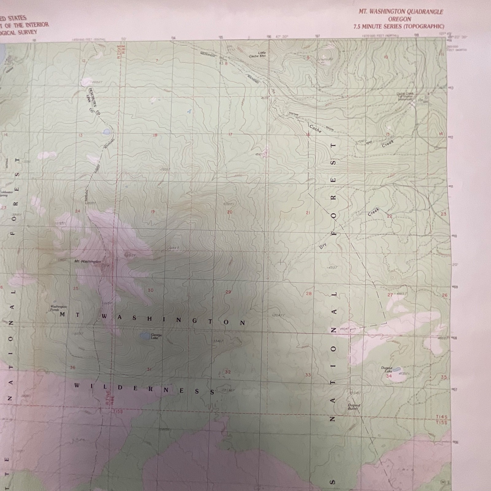 1988 Mt Washington Oregon Topographic Map 27in x 22in USGS Provisional - Image 12