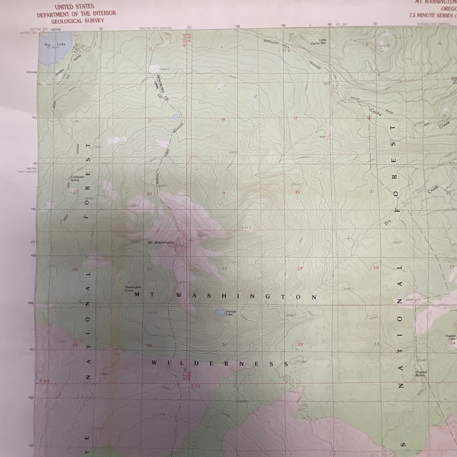 1988 Mt Washington Oregon Topographic Map 27in x 22in USGS Provisional - Image 11