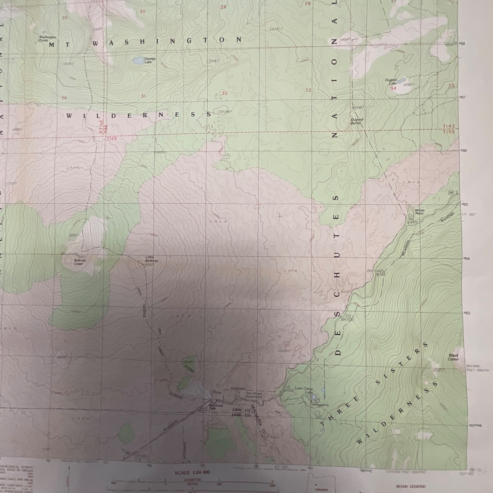 1988 Mt Washington Oregon Topographic Map 27in x 22in USGS Provisional - Image 13
