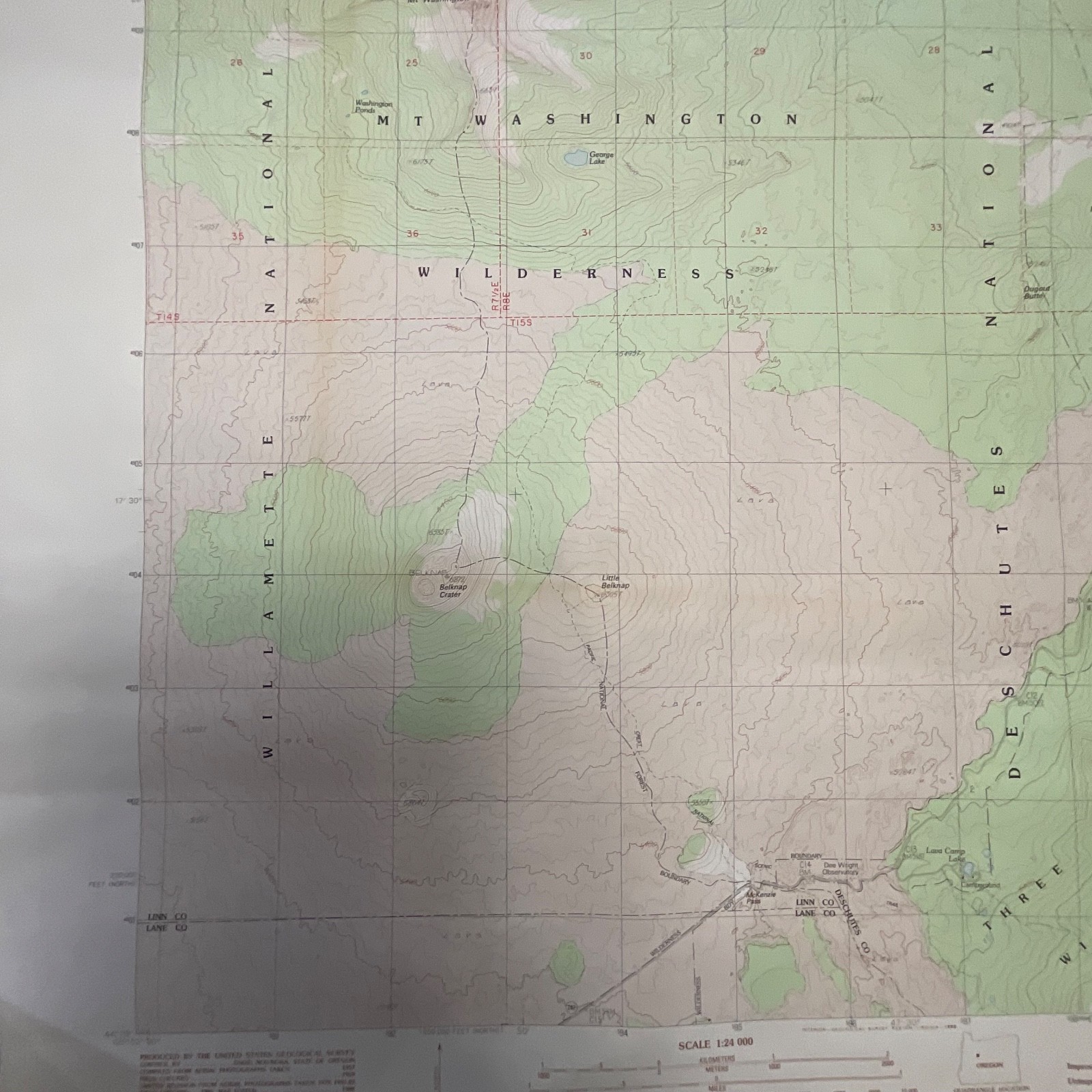 1988 Mt Washington Oregon Topographic Map 27in x 22in USGS Provisional - Image 14