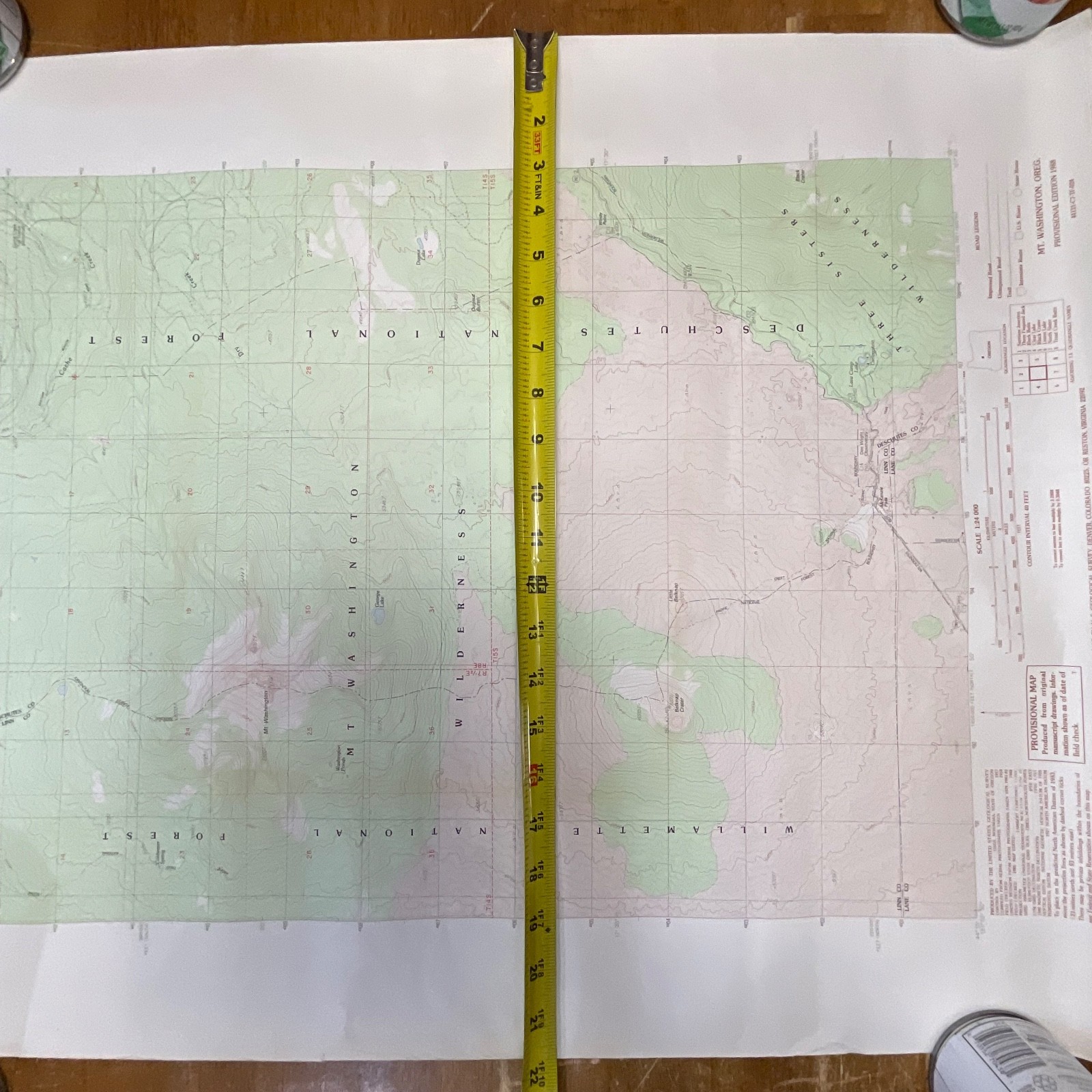 1988 Mt Washington Oregon Topographic Map 27in x 22in USGS Provisional - Image 18