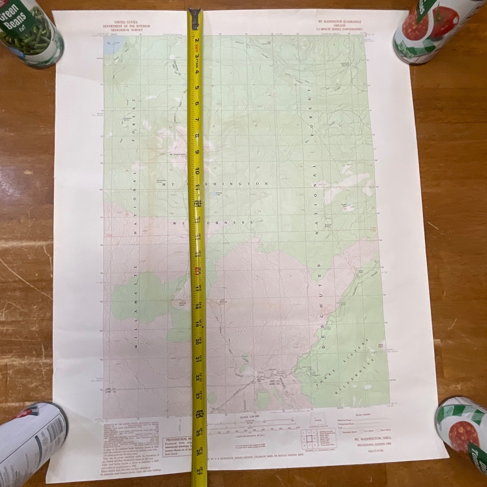 1988 Mt Washington Oregon Topographic Map 27in x 22in USGS Provisional - Image 20
