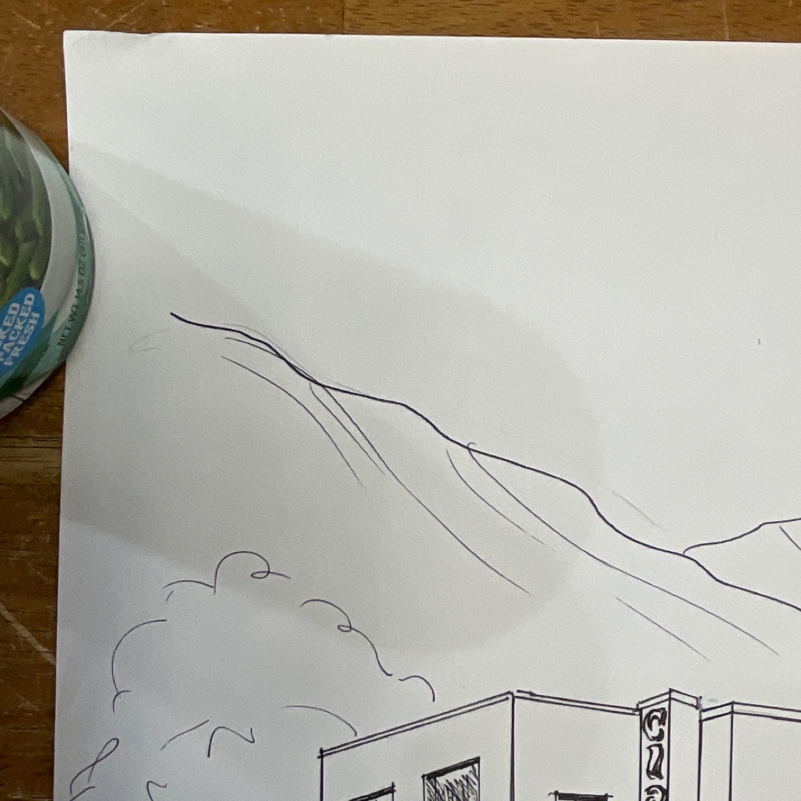 Philip Luskin Clarion Inn Sun Valley Idaho Drawing 24in x 30in Ink Sketch - Image 18