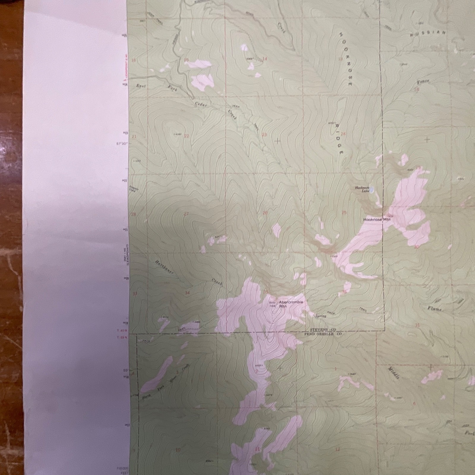 1971 Abercrombie Mountain Washington USGS Topographic Map 27in x 22in - Image 11