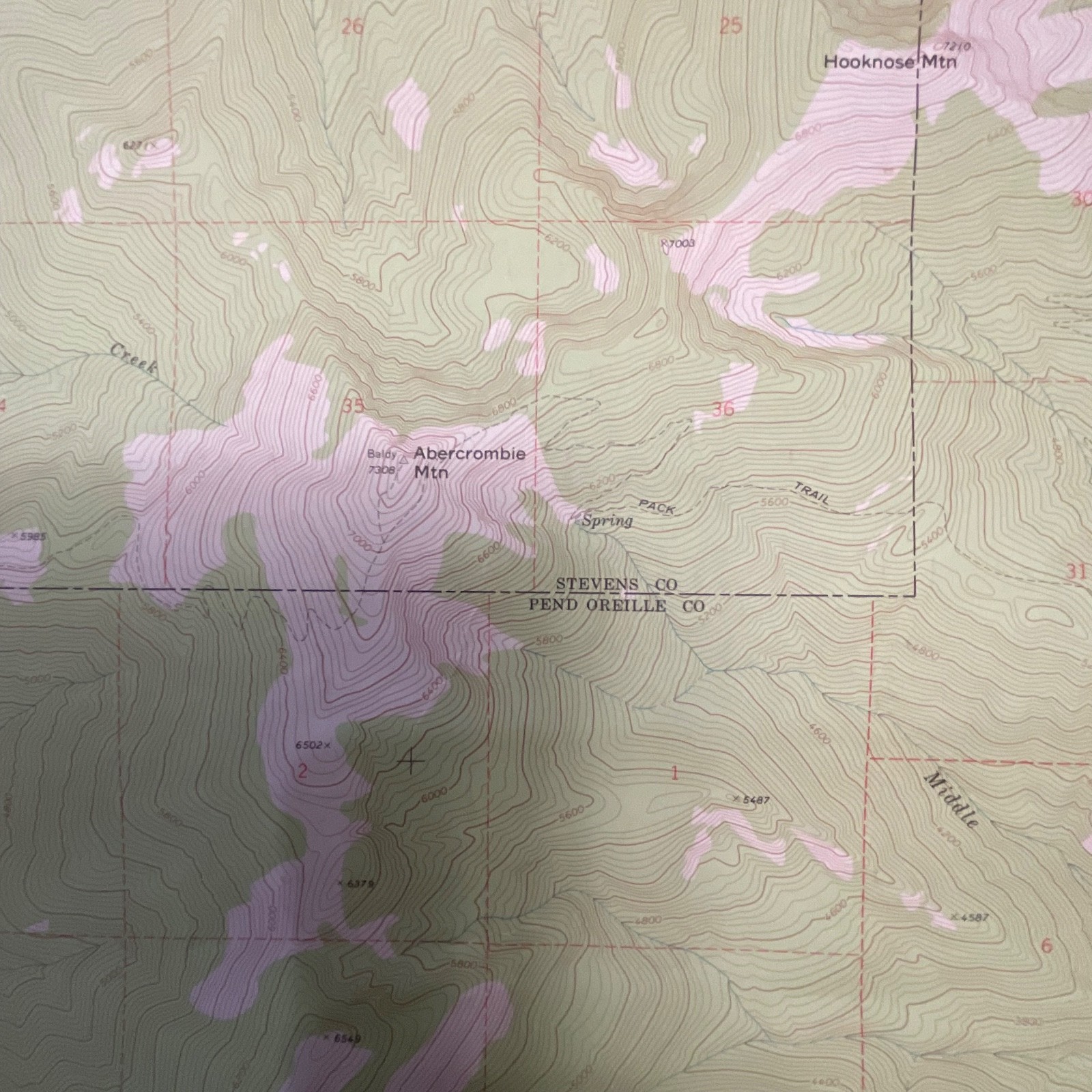 1971 Abercrombie Mountain Washington USGS Topographic Map 27in x 22in - Image 12