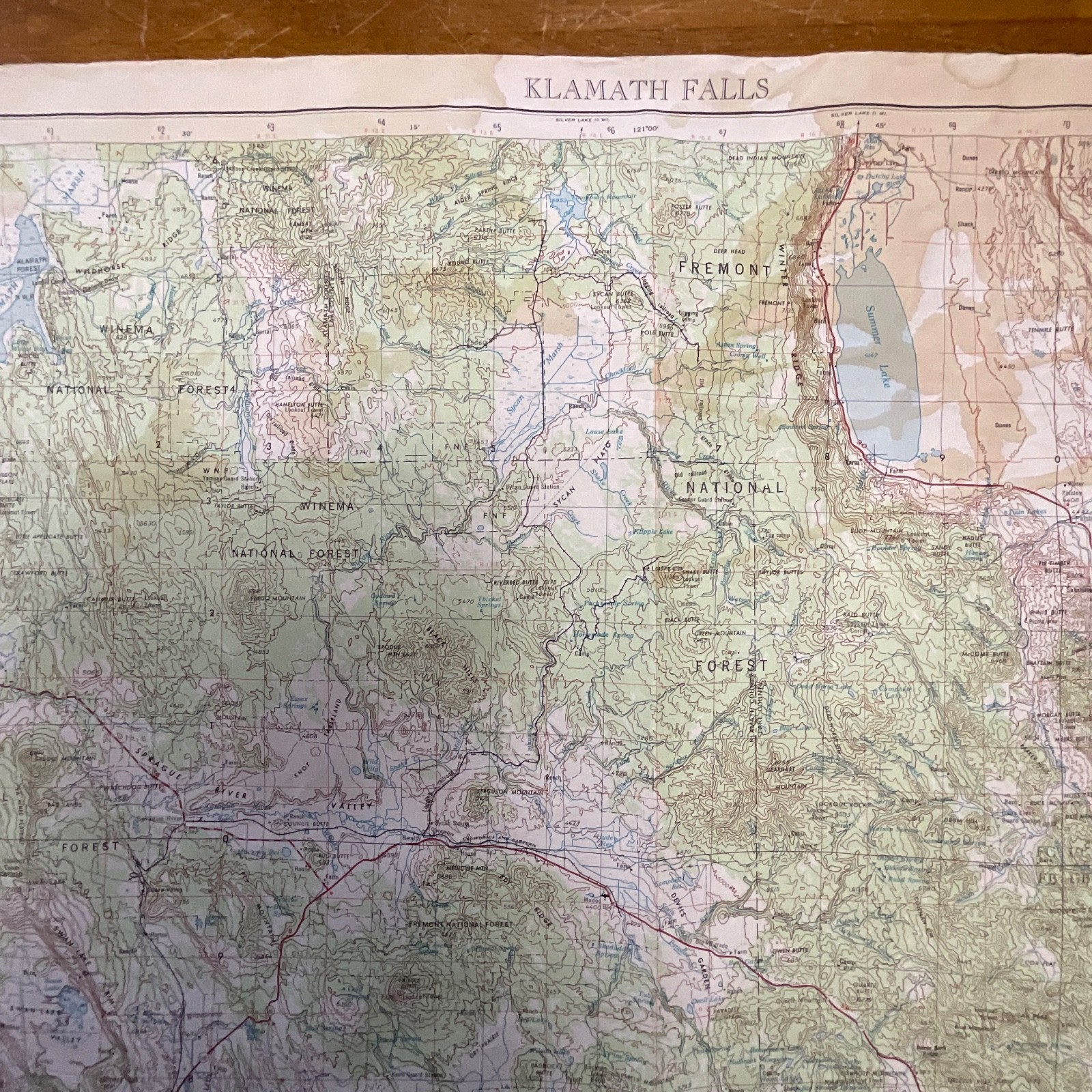 Vintage 1972 Klamath Falls USGS Topographic Map 27in x 22in Oregon California - Image 3