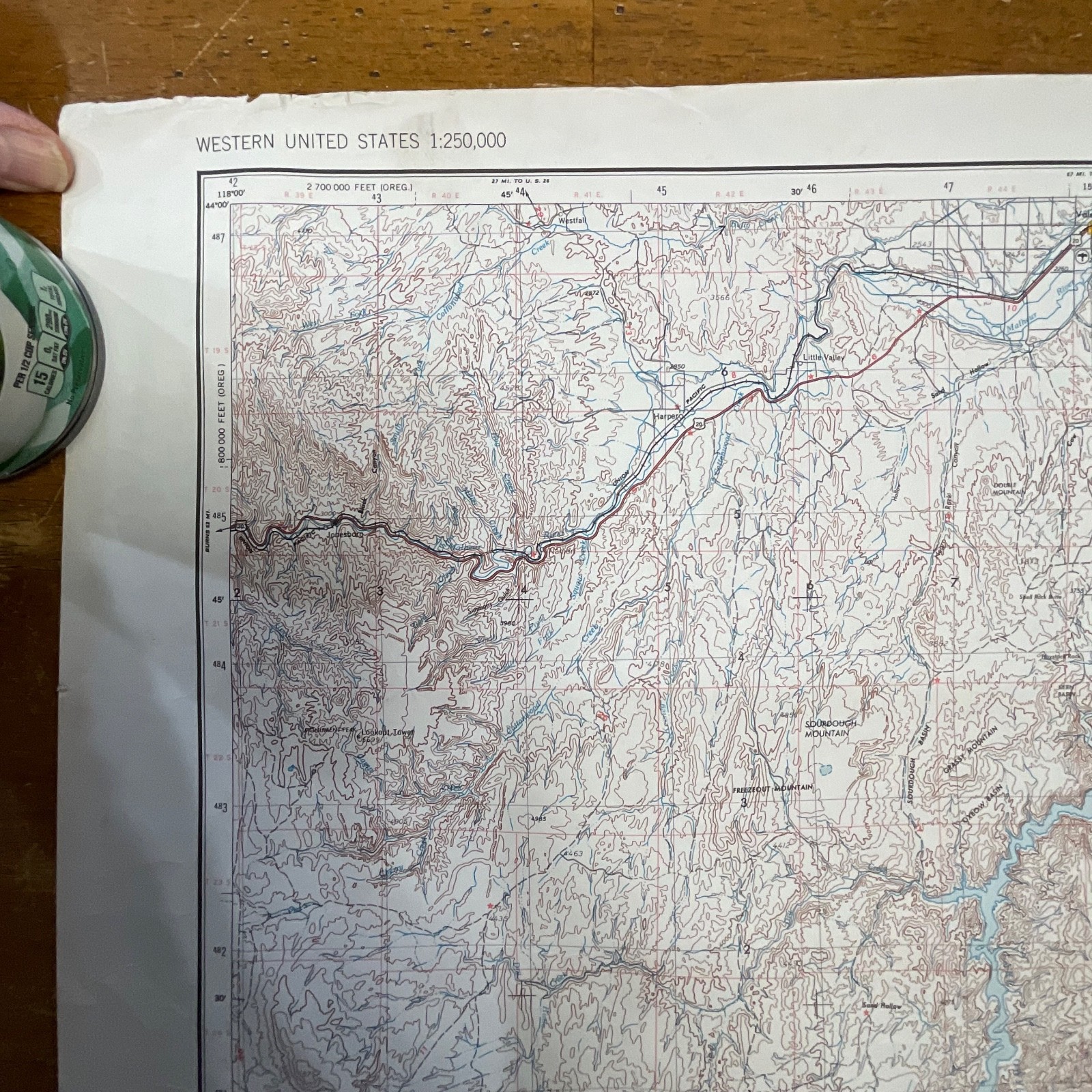 1977 Boise Idaho USGS Topographic Map 1:250000 Wall Map 27.5in x 21.75in - Image 2