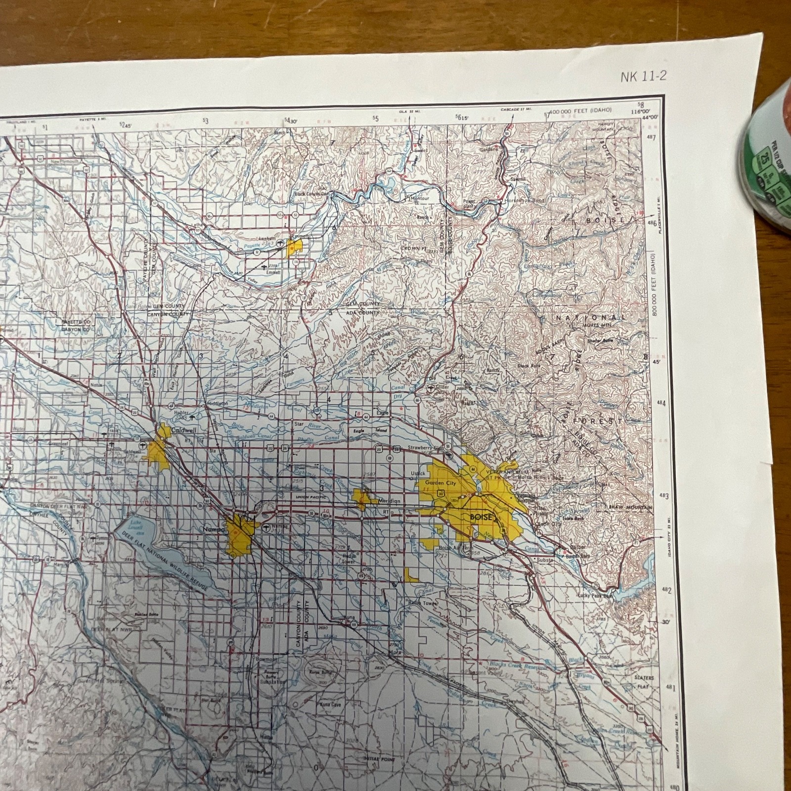 1977 Boise Idaho USGS Topographic Map 1:250000 Wall Map 27.5in x 21.75in - Image 4