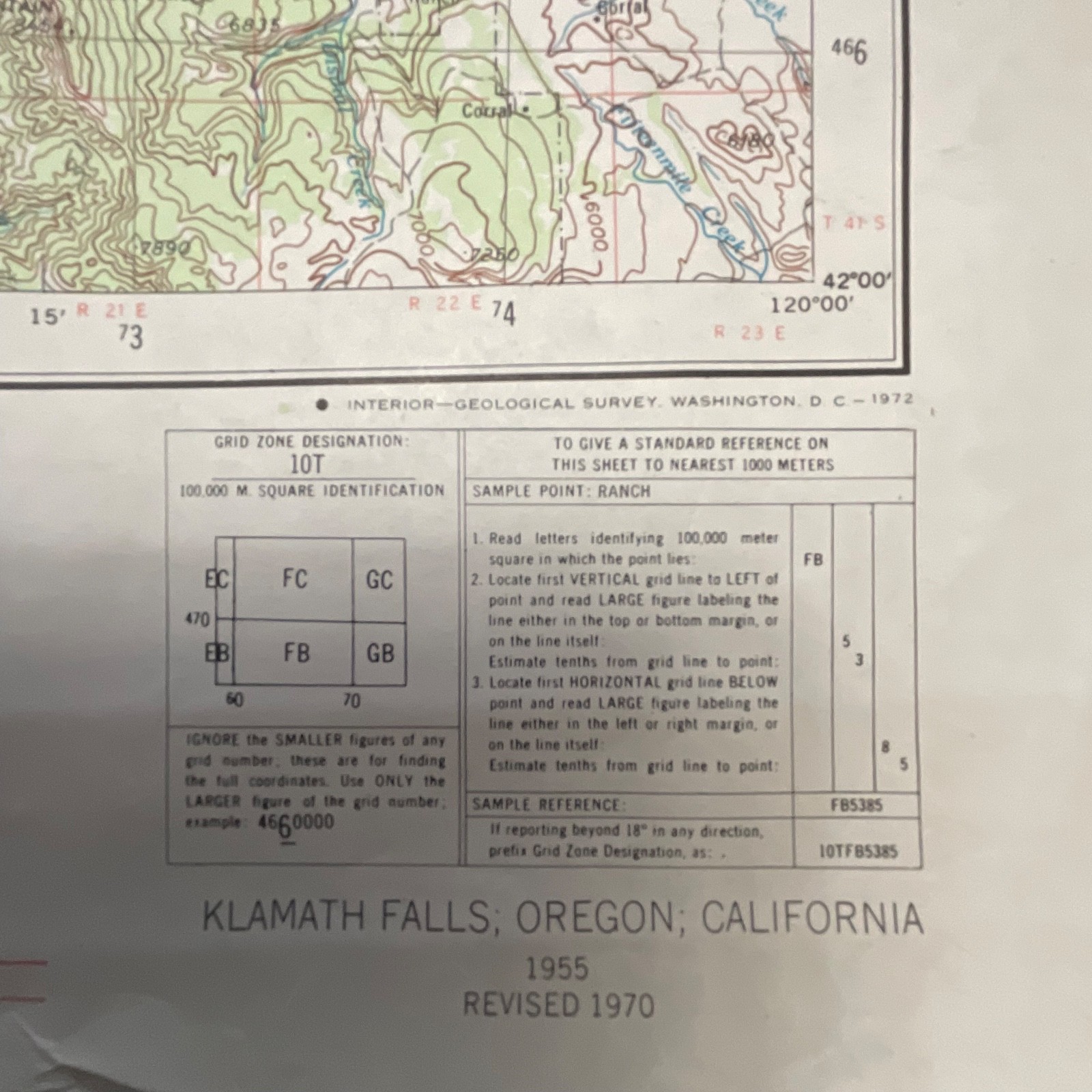Vintage 1972 Klamath Falls USGS Topographic Map 27in x 22in Oregon California - Image 7