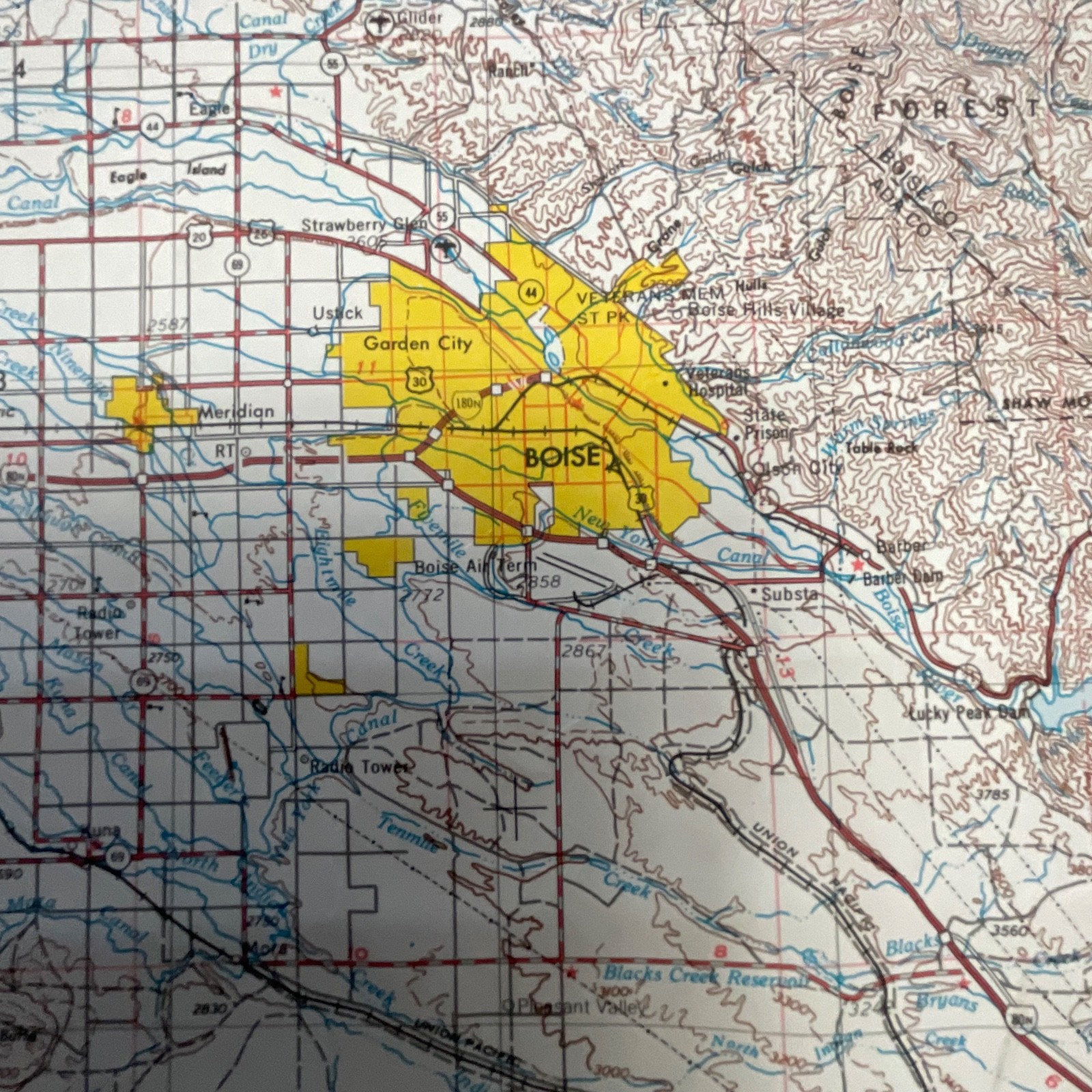 1977 Boise Idaho USGS Topographic Map 1:250000 Wall Map 27.5in x 21.75in - Image 10