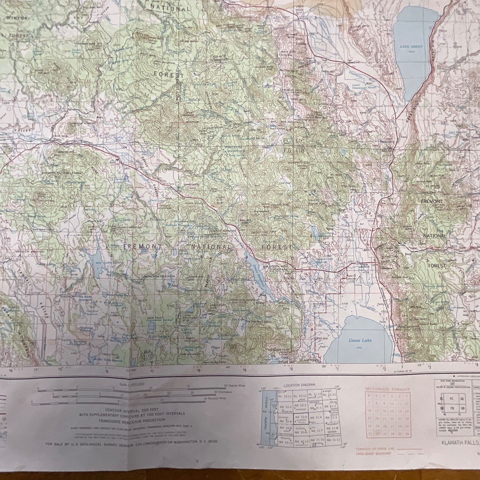Vintage 1972 Klamath Falls USGS Topographic Map 27in x 22in Oregon California - Image 8