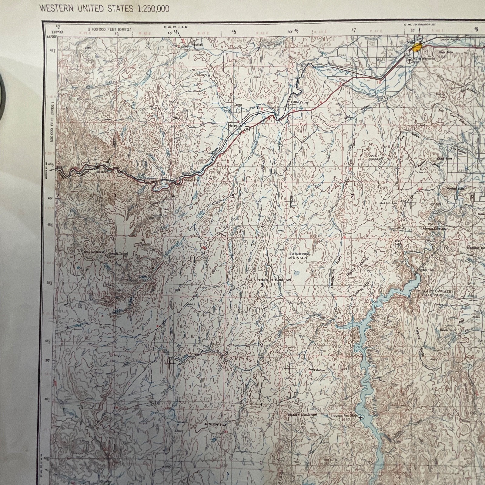 1977 Boise Idaho USGS Topographic Map 1:250000 Wall Map 27.5in x 21.75in - Image 12