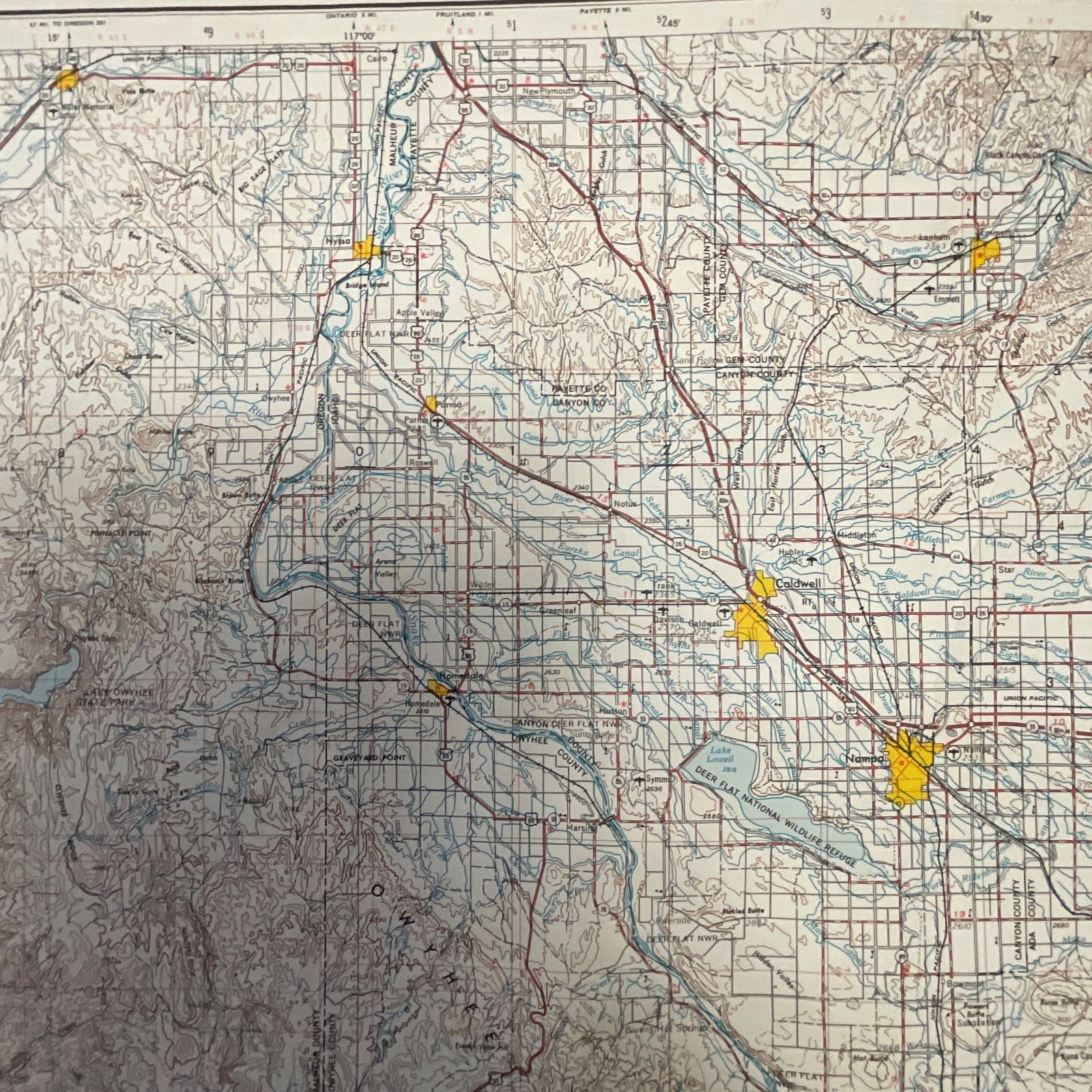 1977 Boise Idaho USGS Topographic Map 1:250000 Wall Map 27.5in x 21.75in - Image 11