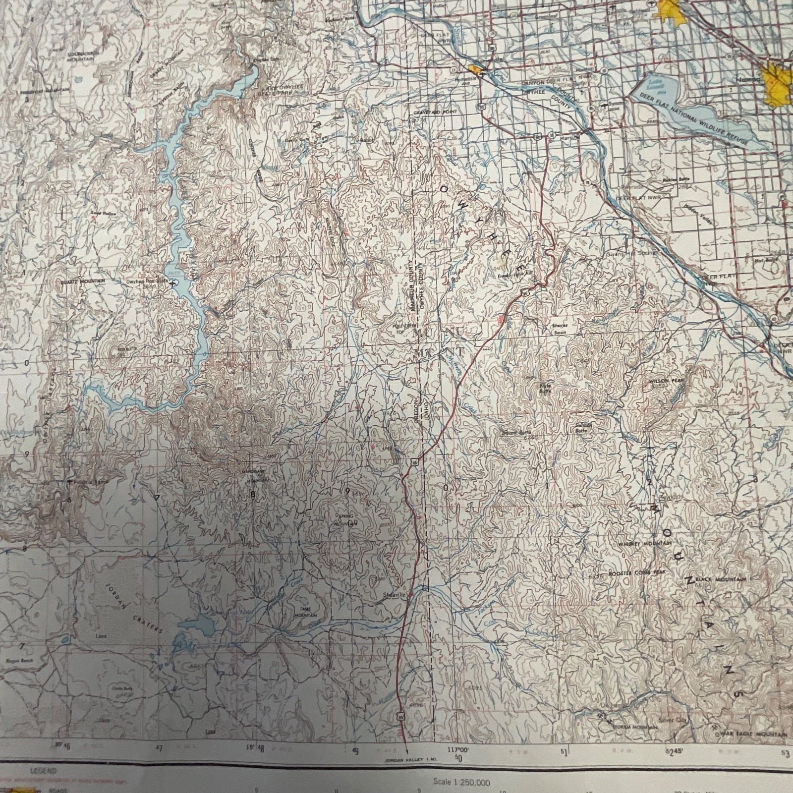 1977 Boise Idaho USGS Topographic Map 1:250000 Wall Map 27.5in x 21.75in - Image 14