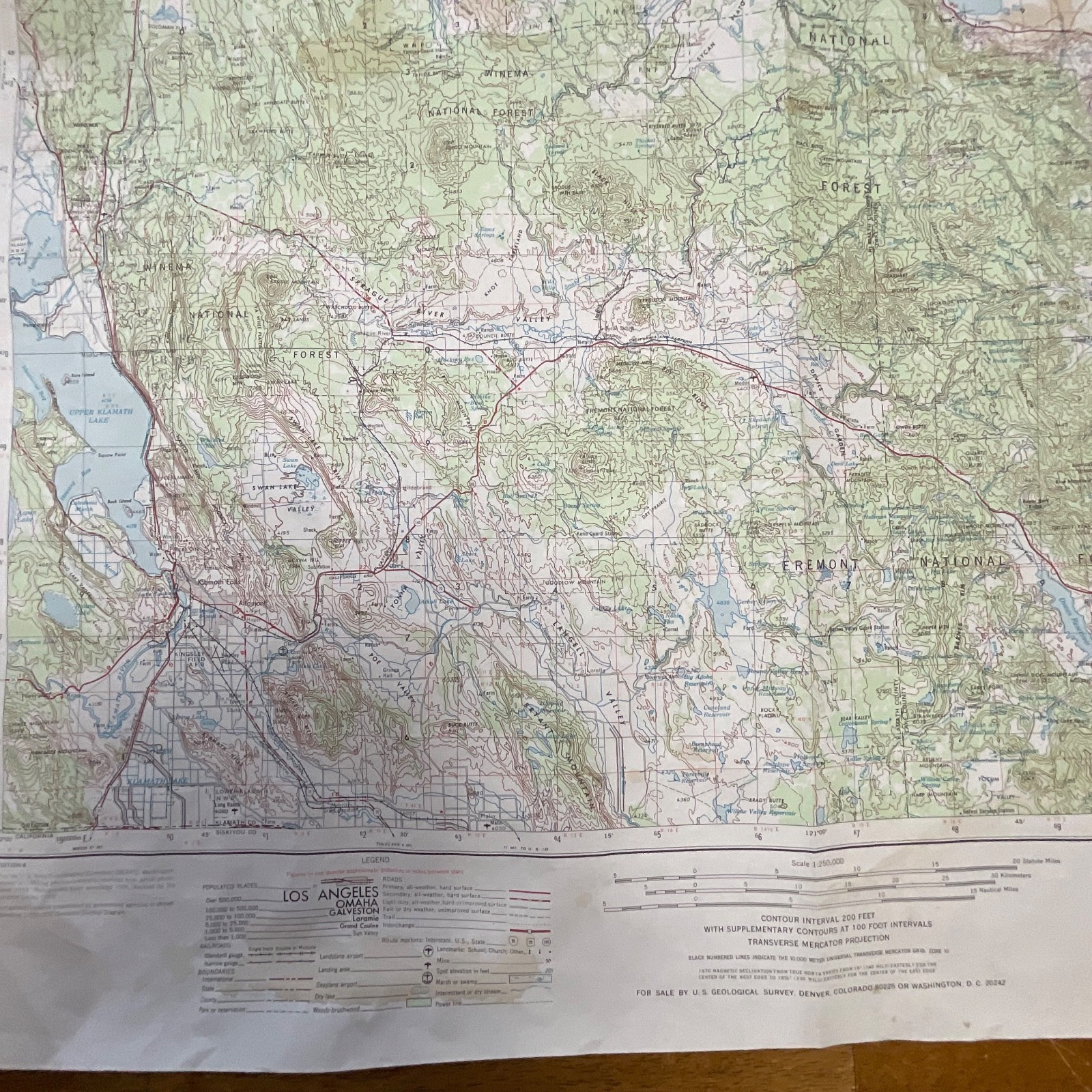 Vintage 1972 Klamath Falls USGS Topographic Map 27in x 22in Oregon California - Image 9