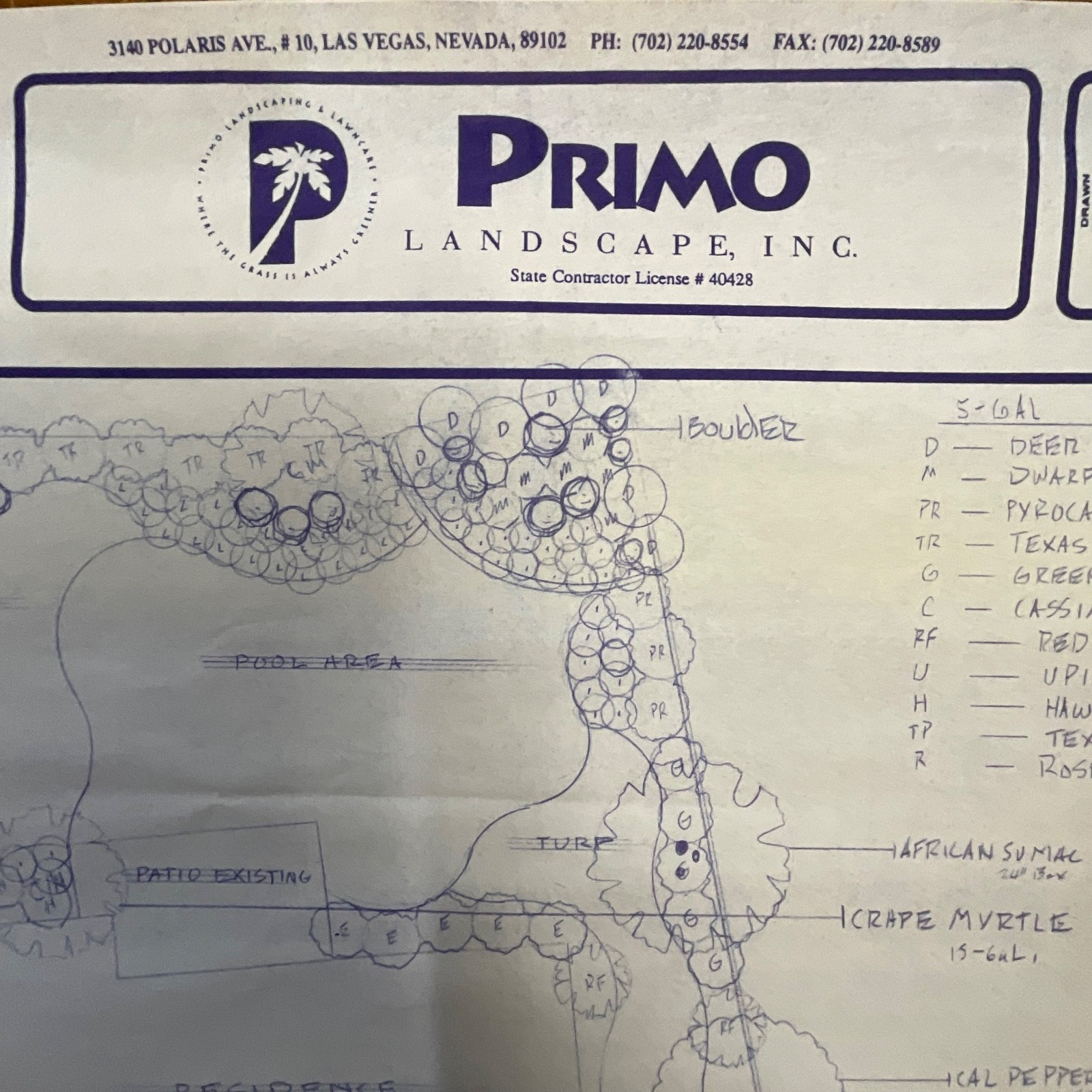 Pair Landscape Design Drawings 24in x 18in Primo Landscape Inc Rolled Storage - Image 7