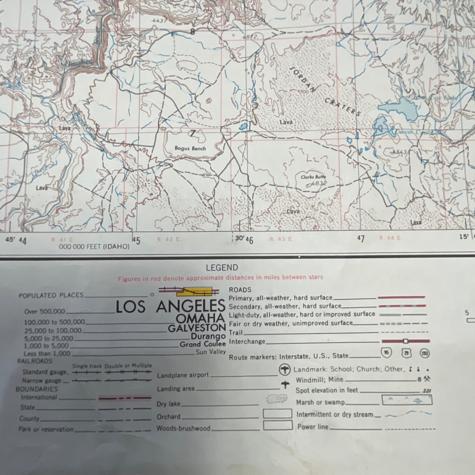 1977 Boise Idaho USGS Topographic Map 1:250000 Wall Map 27.5in x 21.75in - Image 16