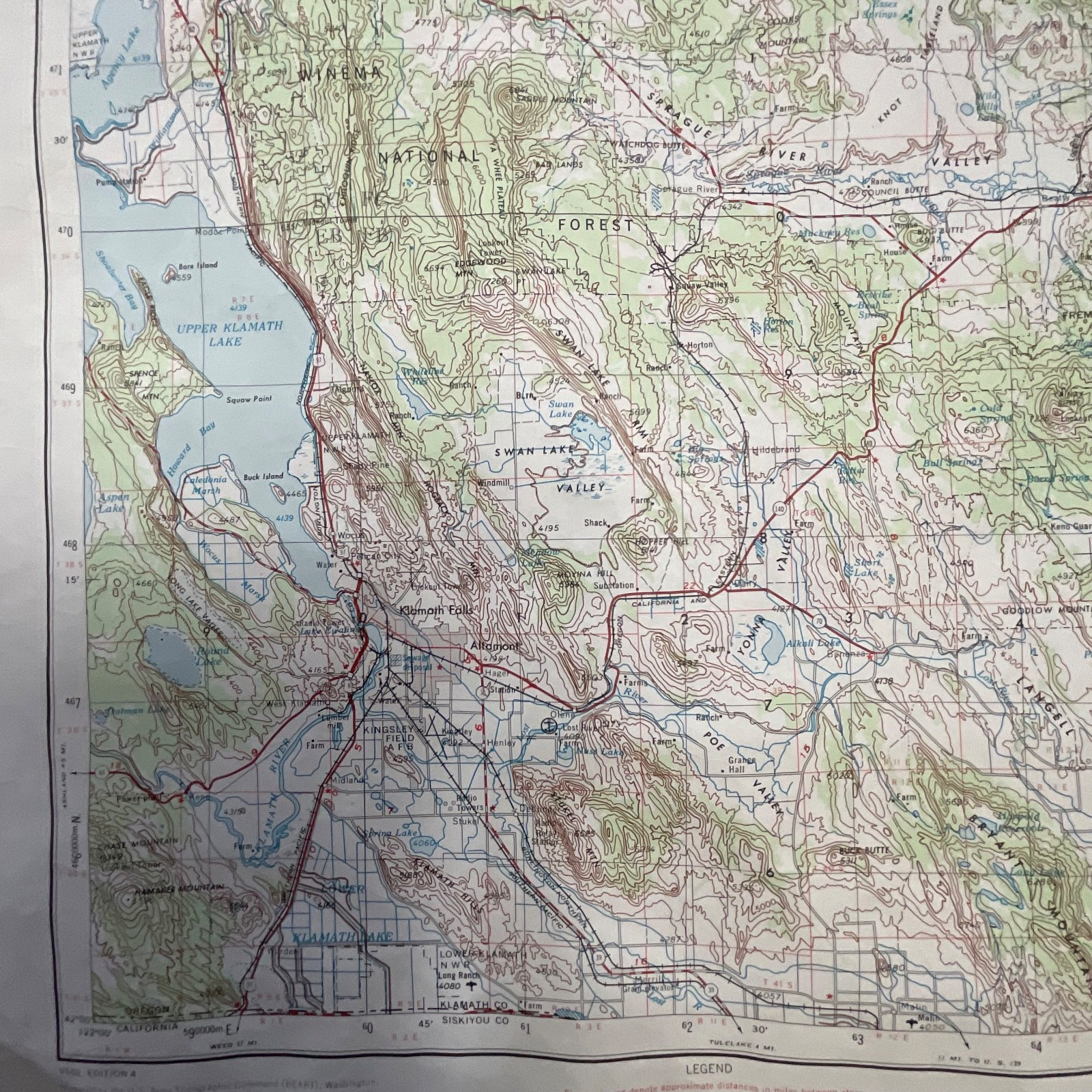 Vintage 1972 Klamath Falls USGS Topographic Map 27in x 22in Oregon California - Image 16