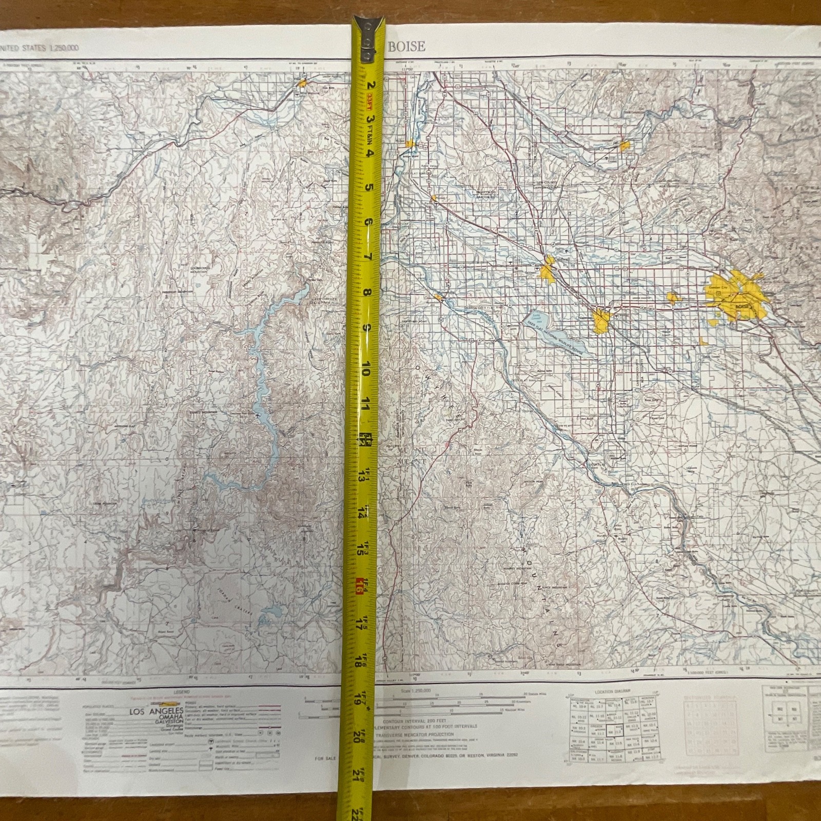 1977 Boise Idaho USGS Topographic Map 1:250000 Wall Map 27.5in x 21.75in - Image 17