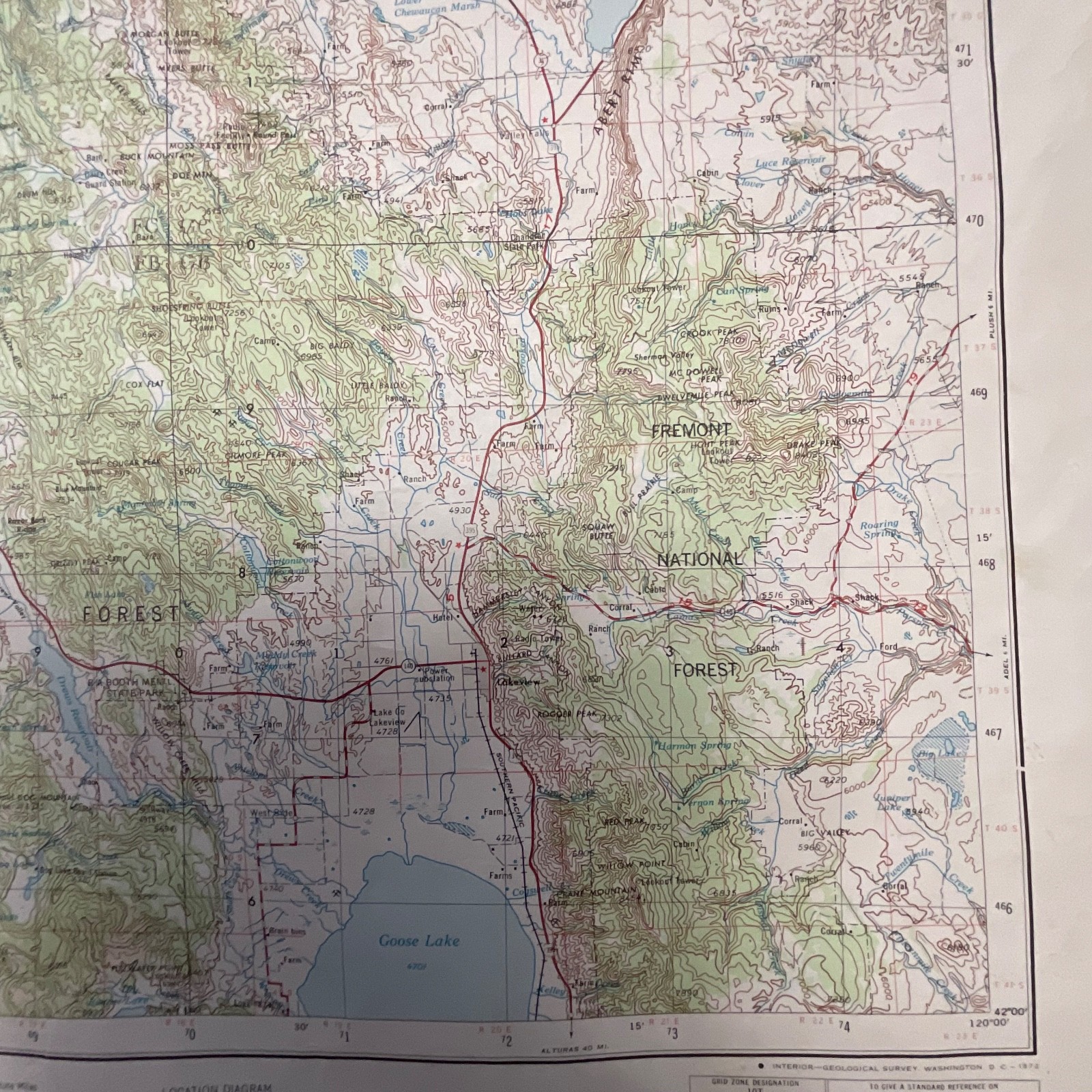 Vintage 1972 Klamath Falls USGS Topographic Map 27in x 22in Oregon California - Image 20