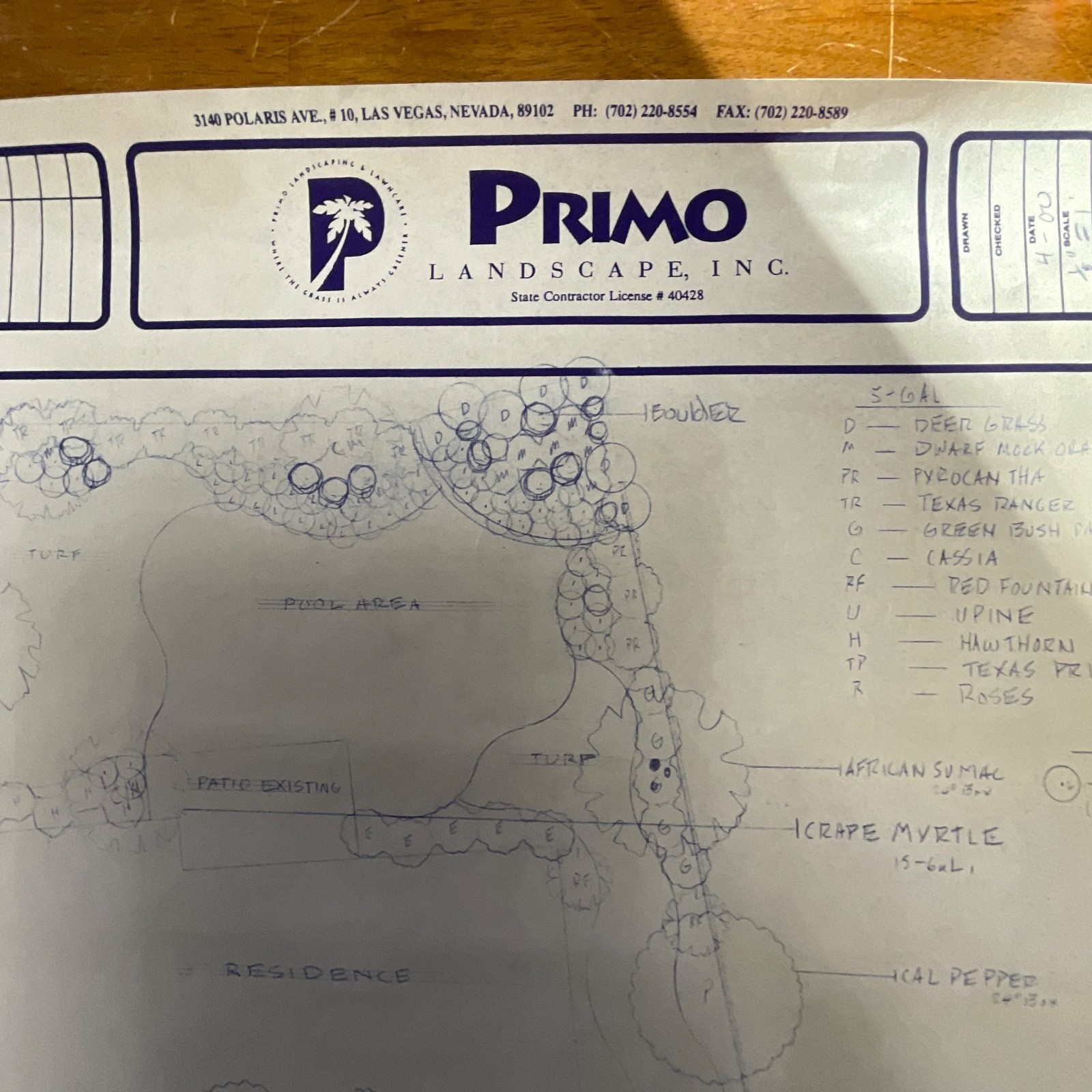 Pair Landscape Design Drawings 24in x 18in Primo Landscape Inc Rolled Storage - Image 14