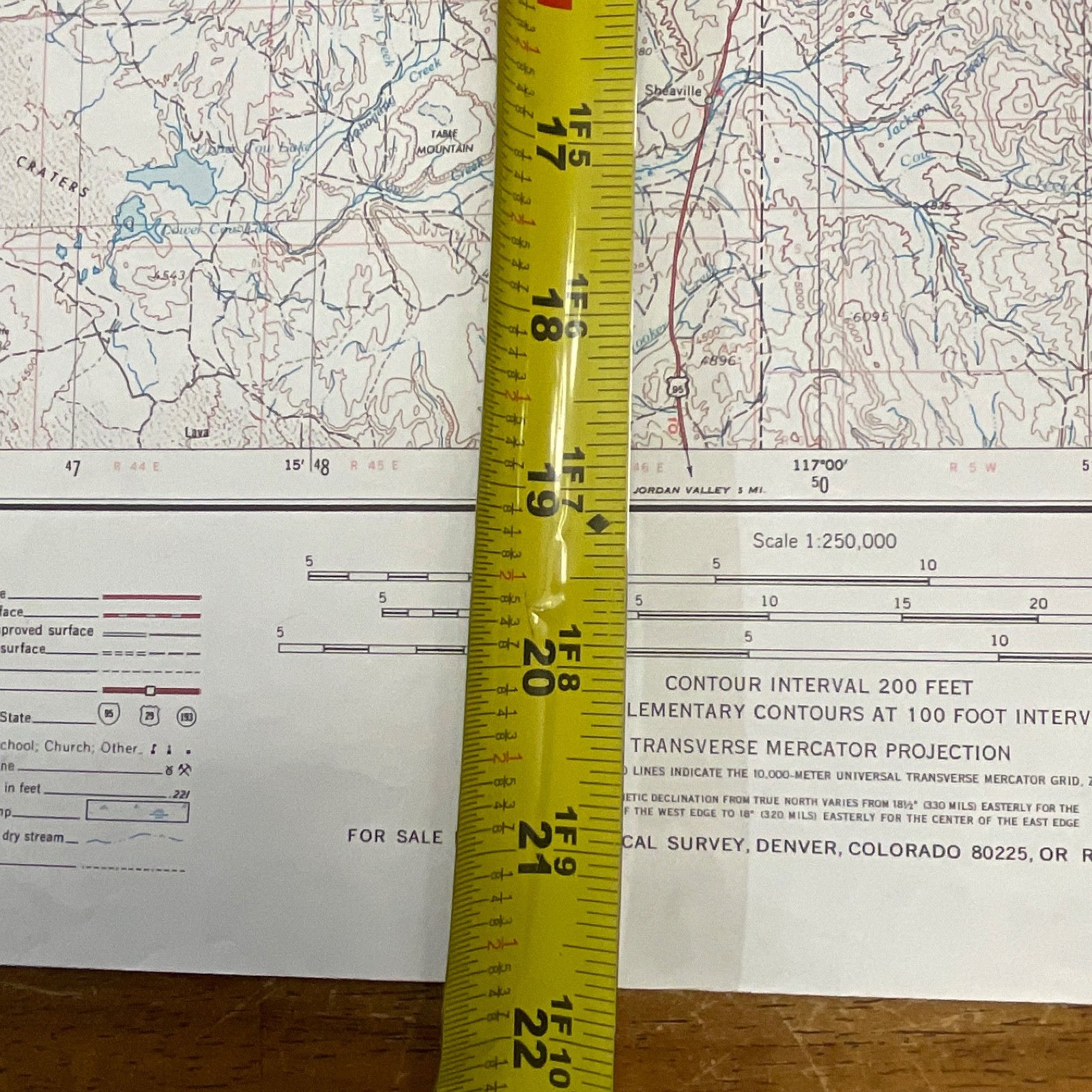 1977 Boise Idaho USGS Topographic Map 1:250000 Wall Map 27.5in x 21.75in - Image 18