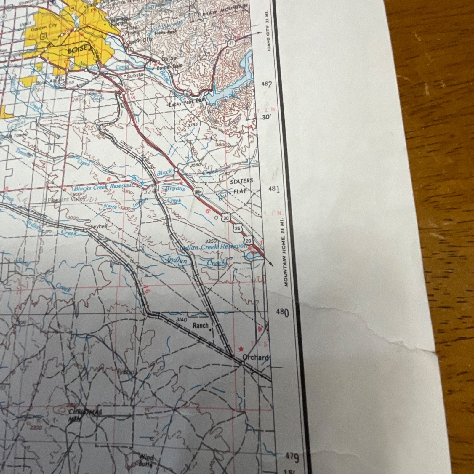 1977 Boise Idaho USGS Topographic Map 1:250000 Wall Map 27.5in x 21.75in - Image 21